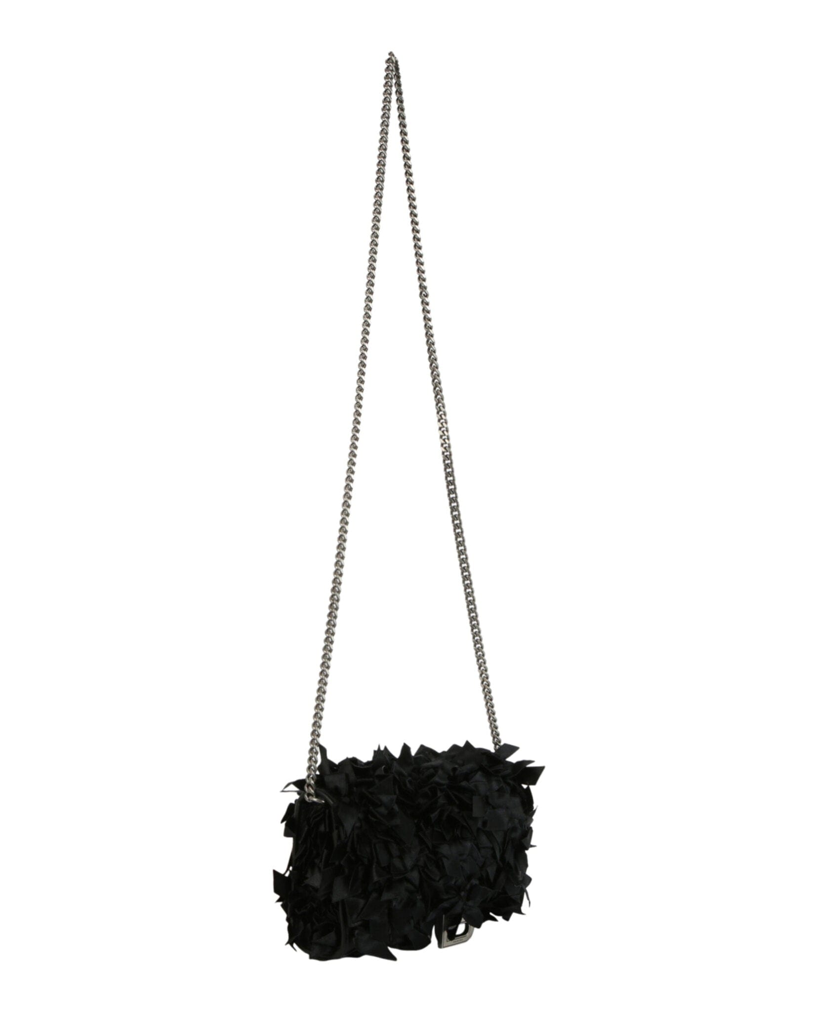 Balenciaga Womens Hourglass Satin Bow Wallet On Chain