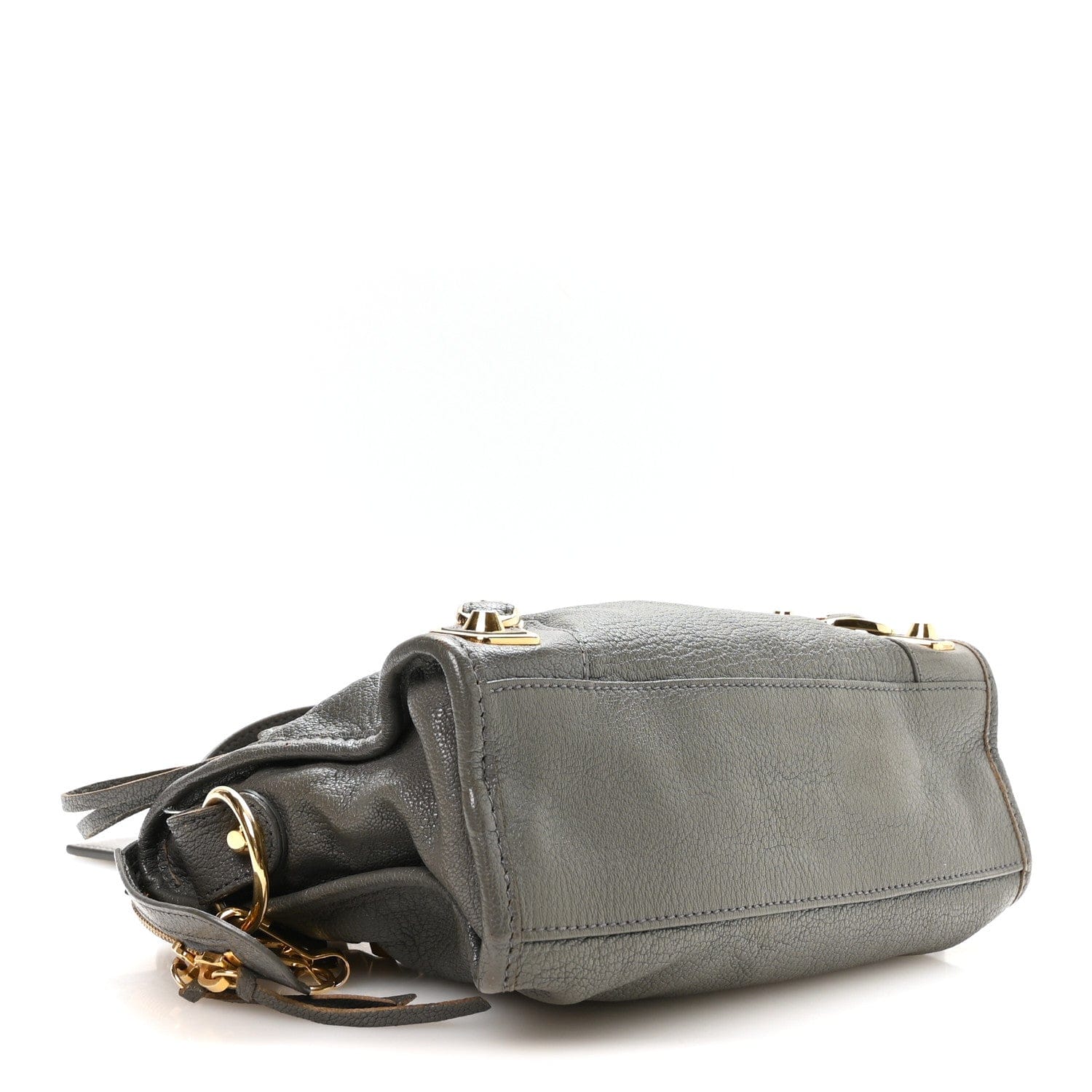 Balenciaga Chevre Gold Metallic Edge Hardware Mini City Gris Acier