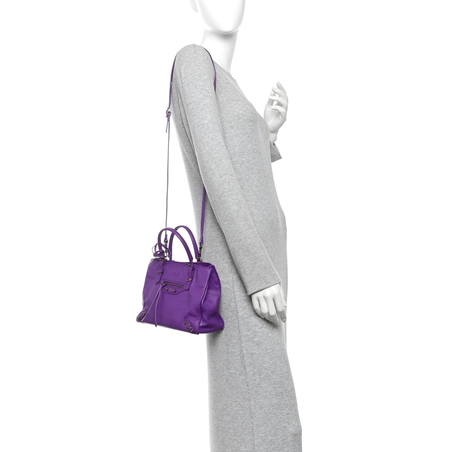 Balenciaga Calfskin Papier Mini A4 Purple