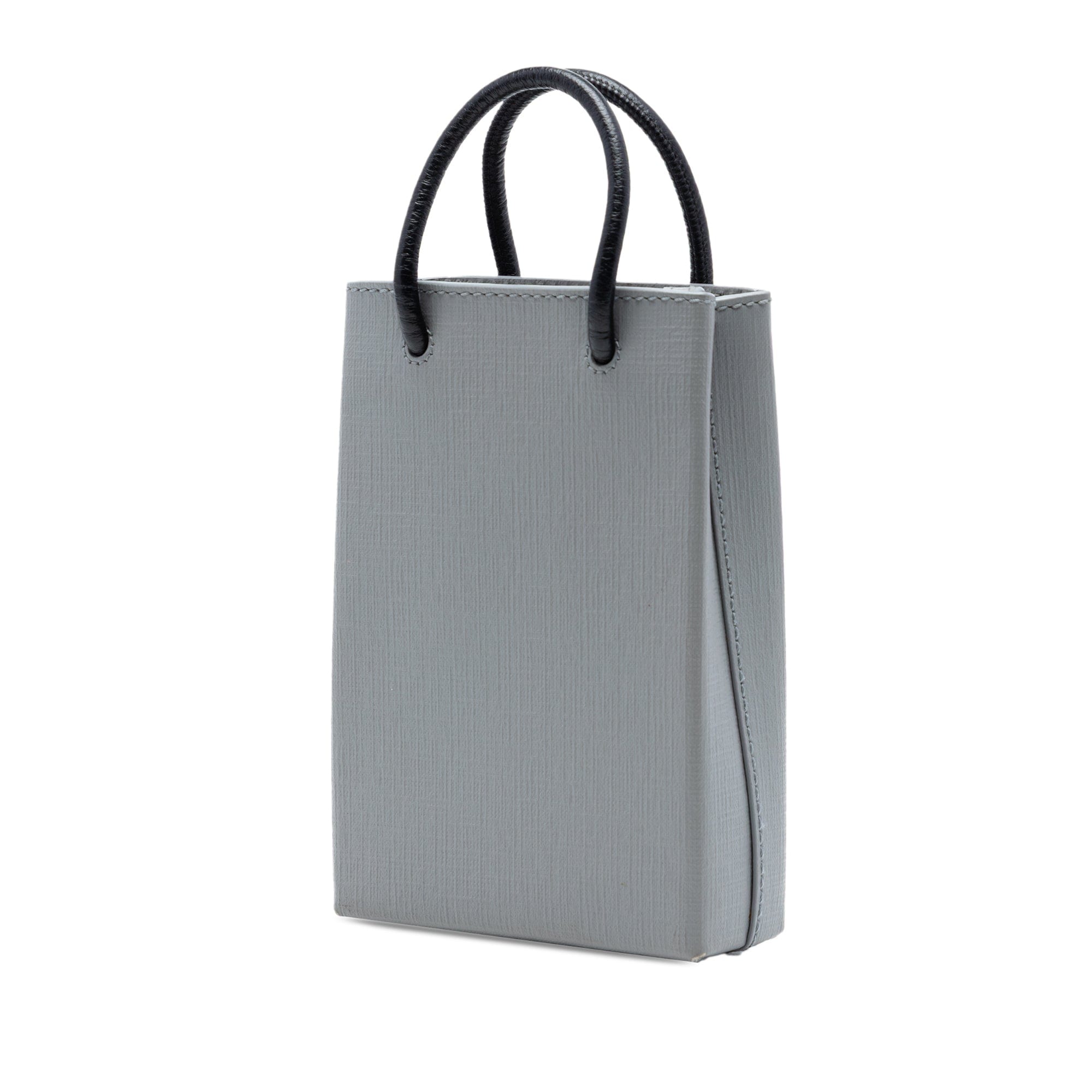 Balenciaga Mini Calfskin Logo Shopping Phone Holder