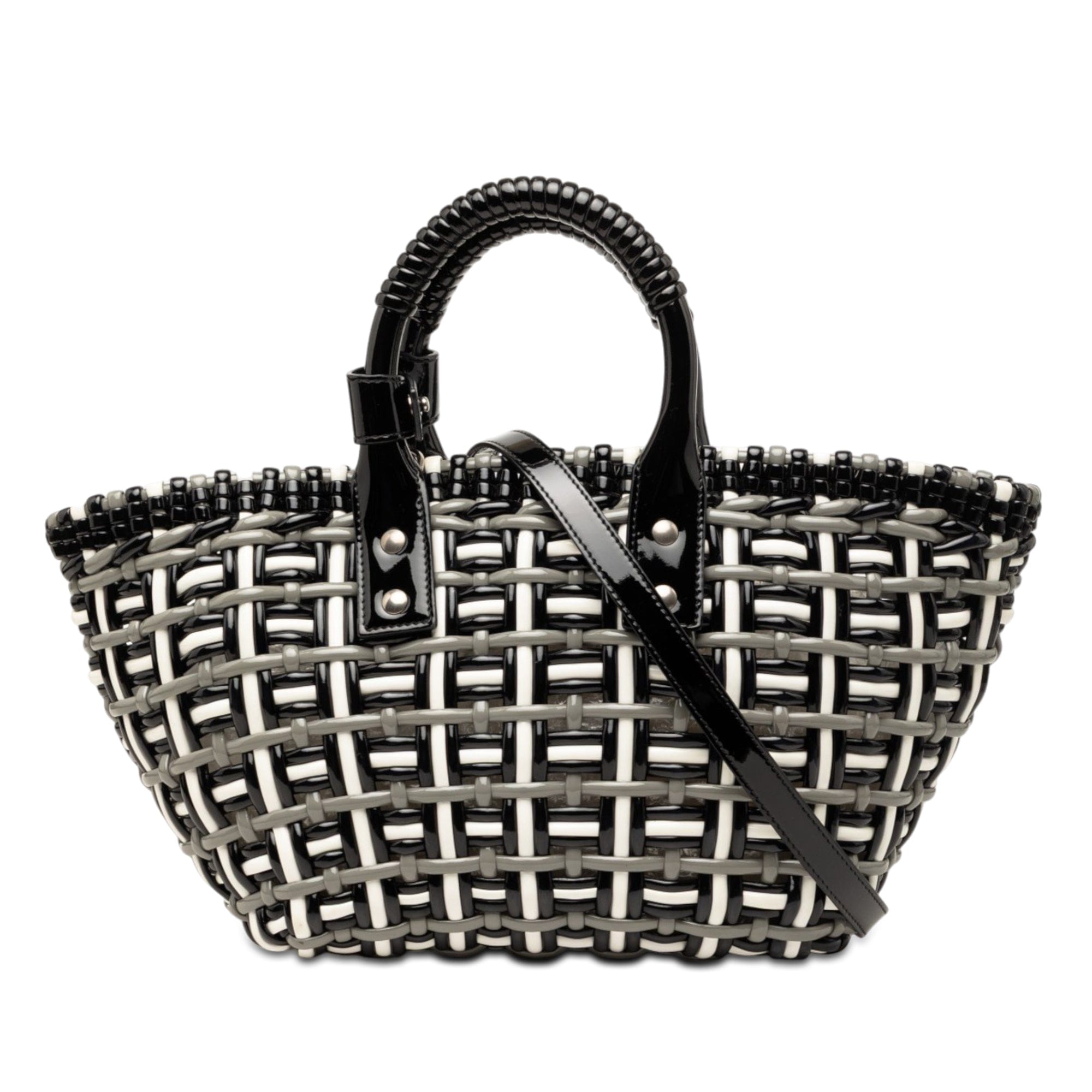 Balenciaga Faux Leather Bistro Basket Bag XS