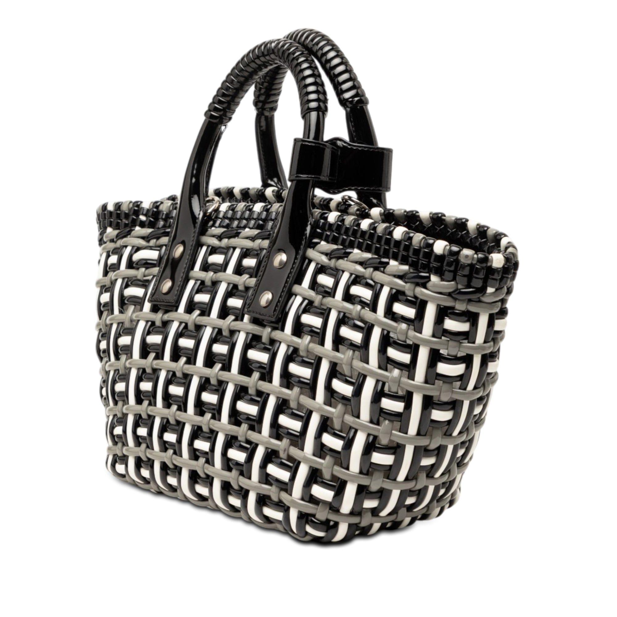 Balenciaga Faux Leather Bistro Basket Bag XS