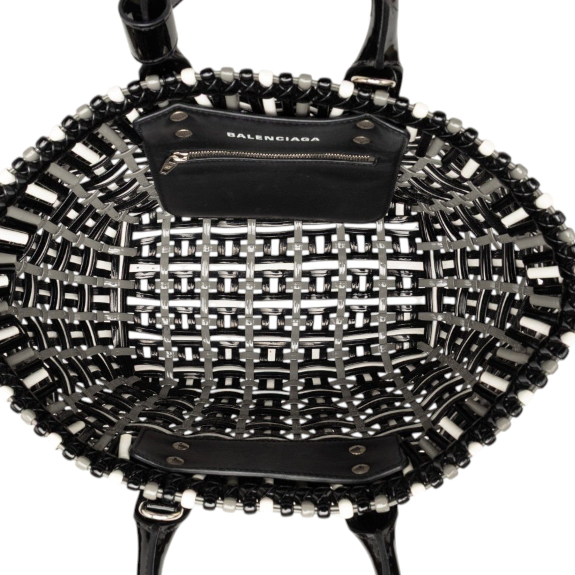 Balenciaga Faux Leather Bistro Basket Bag XS