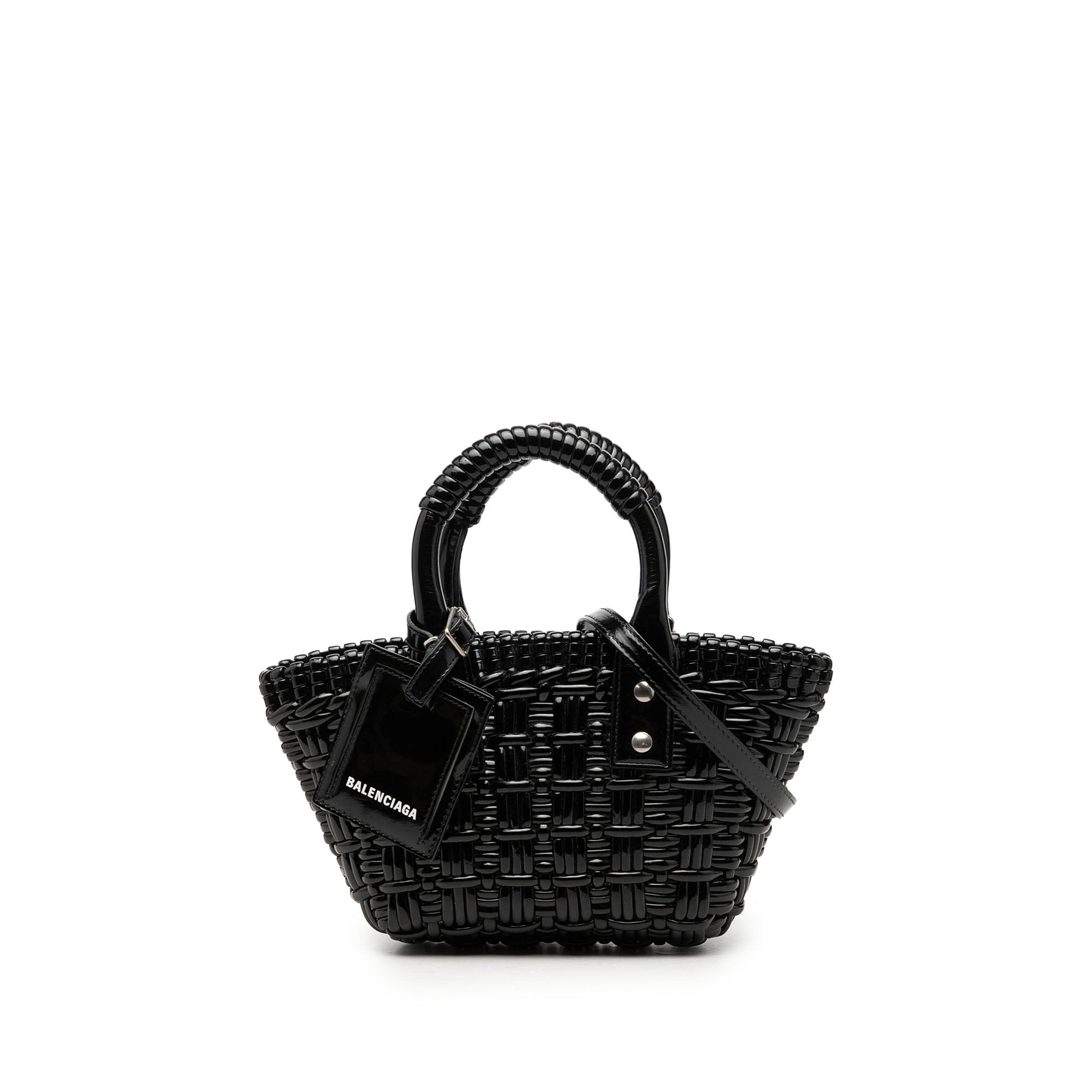 Balenciaga Faux Leather Bistro Basket Bag XXS