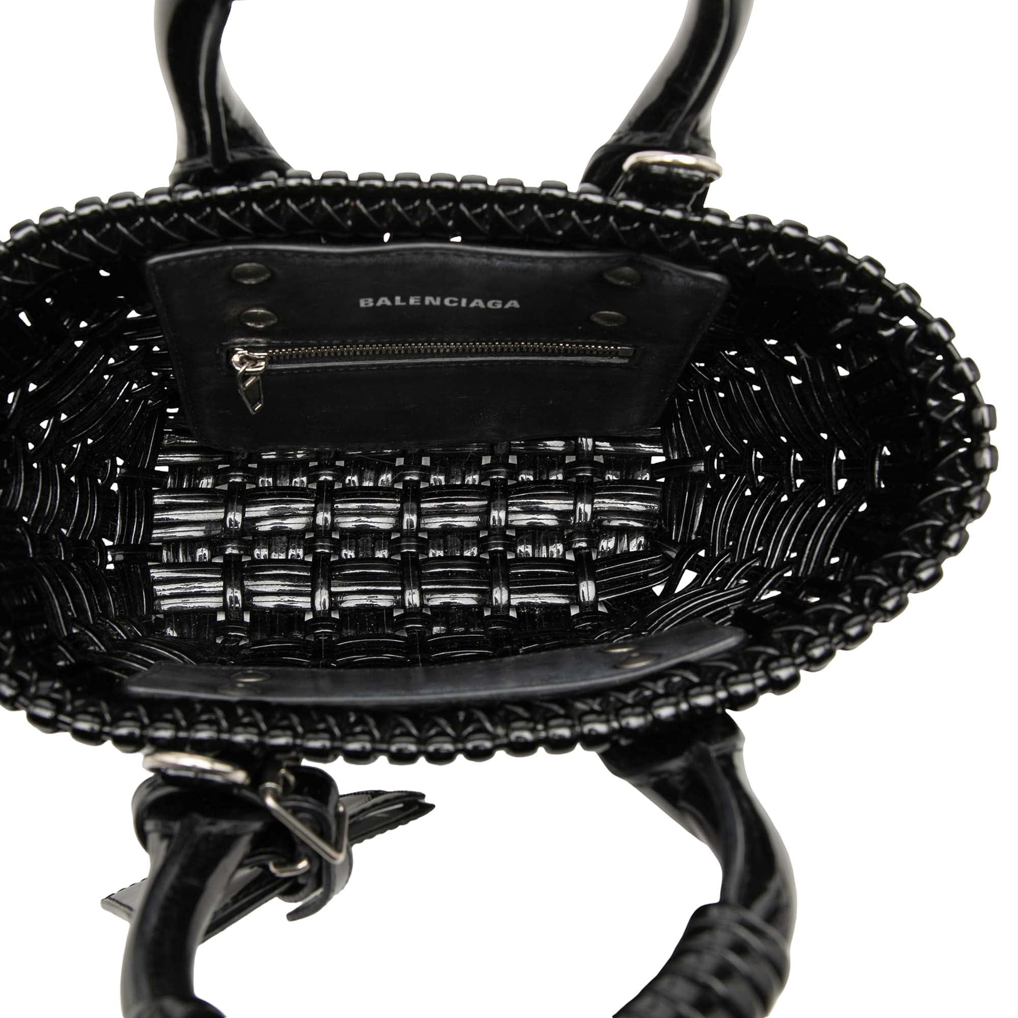 Balenciaga Faux Leather Bistro Basket Bag XXS