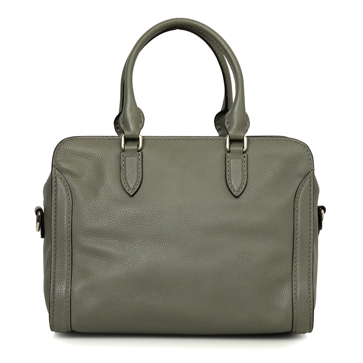 Alexander McQueen Grey Calfskin Leather Small Skull Padlock Zip Tote Bag