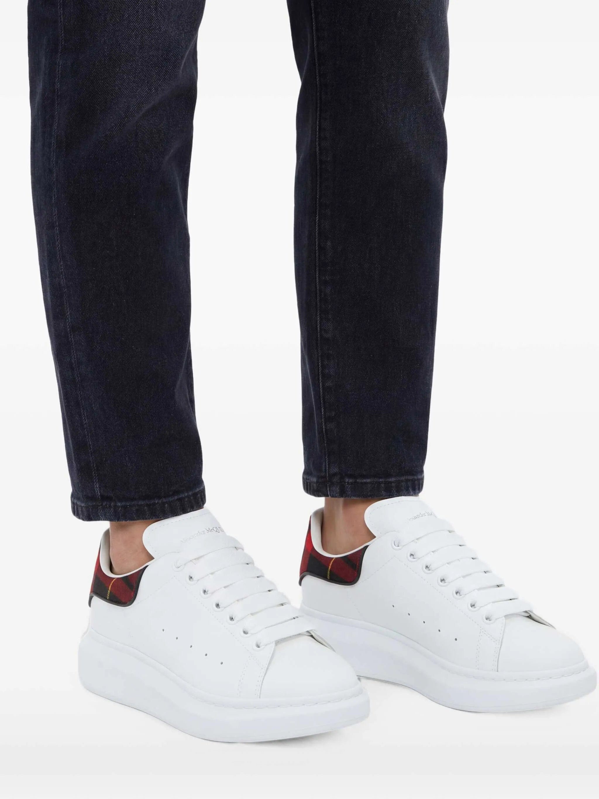 Alexander McQueen Oversized tartan - detail lace - up sneakers
