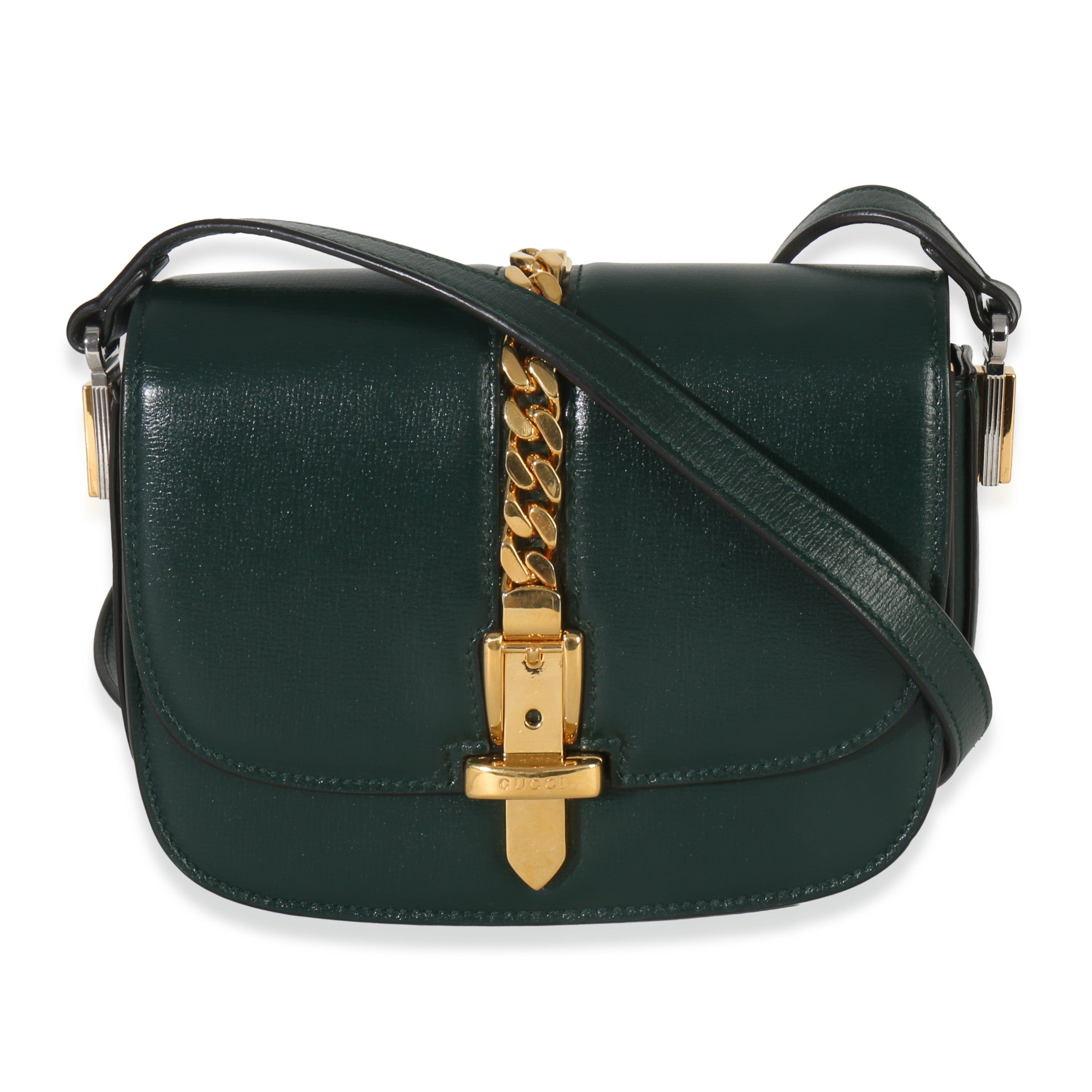Gucci Dark Green Calfskin Mini Sylvie 1969 Bag