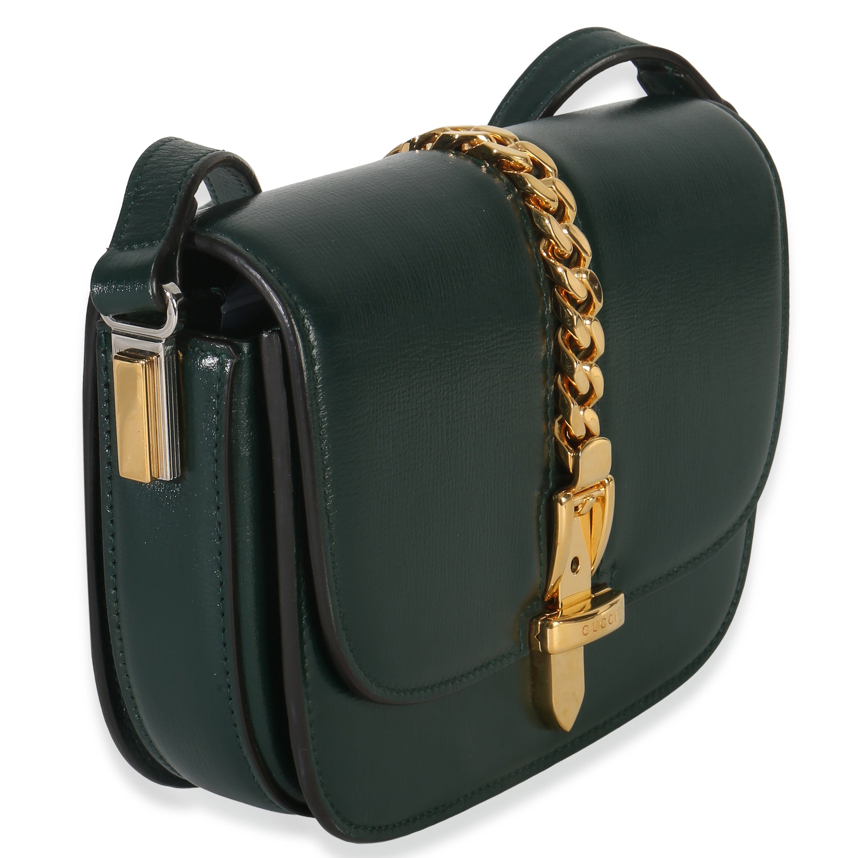 Gucci Dark Green Calfskin Mini Sylvie 1969 Bag