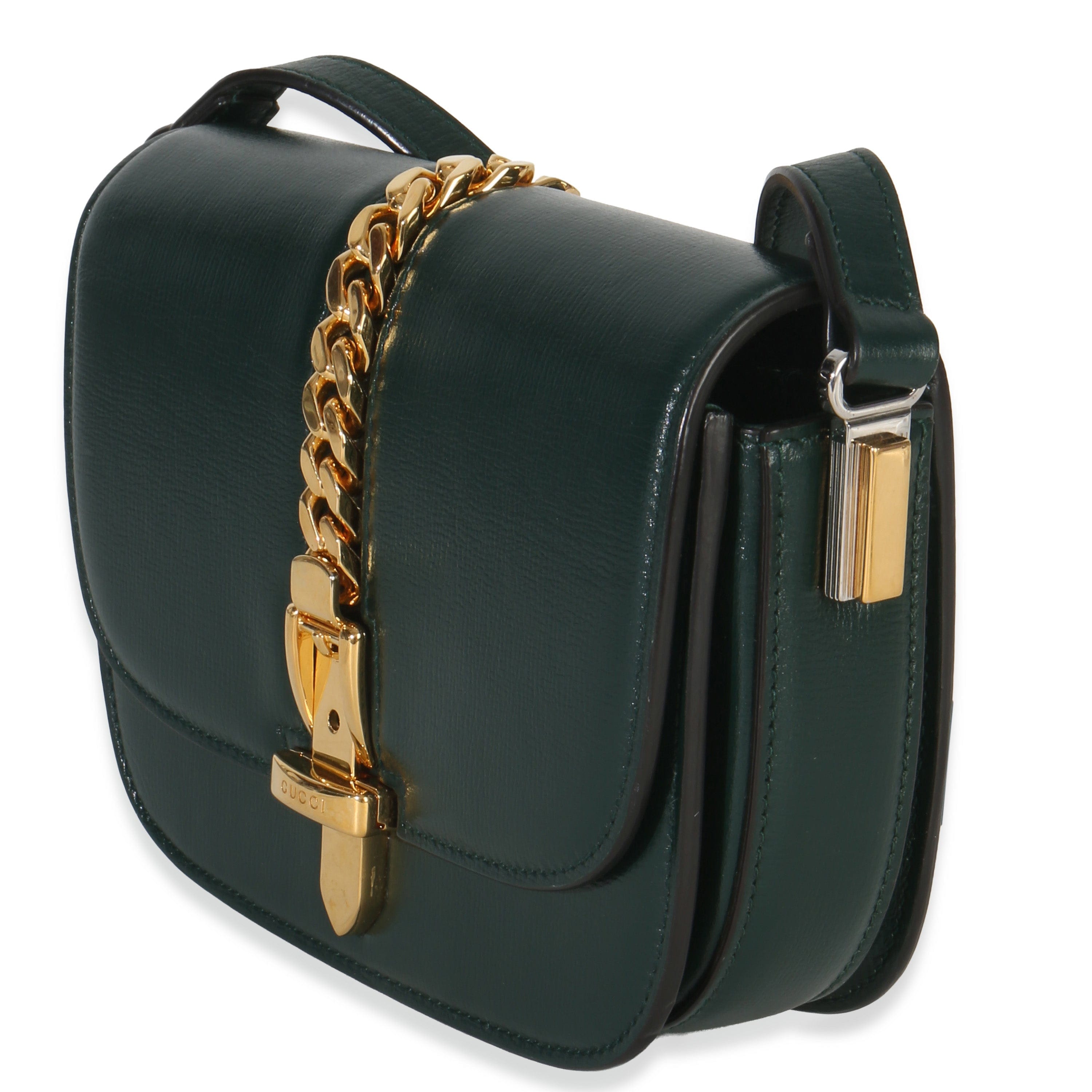 Gucci Dark Green Calfskin Mini Sylvie 1969 Bag