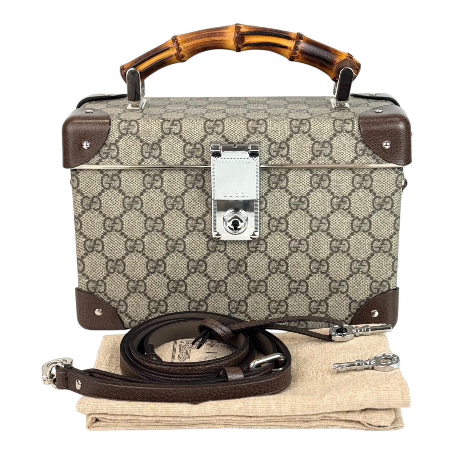 Gucci Bamboo Trotter GG Beauty Case Bag