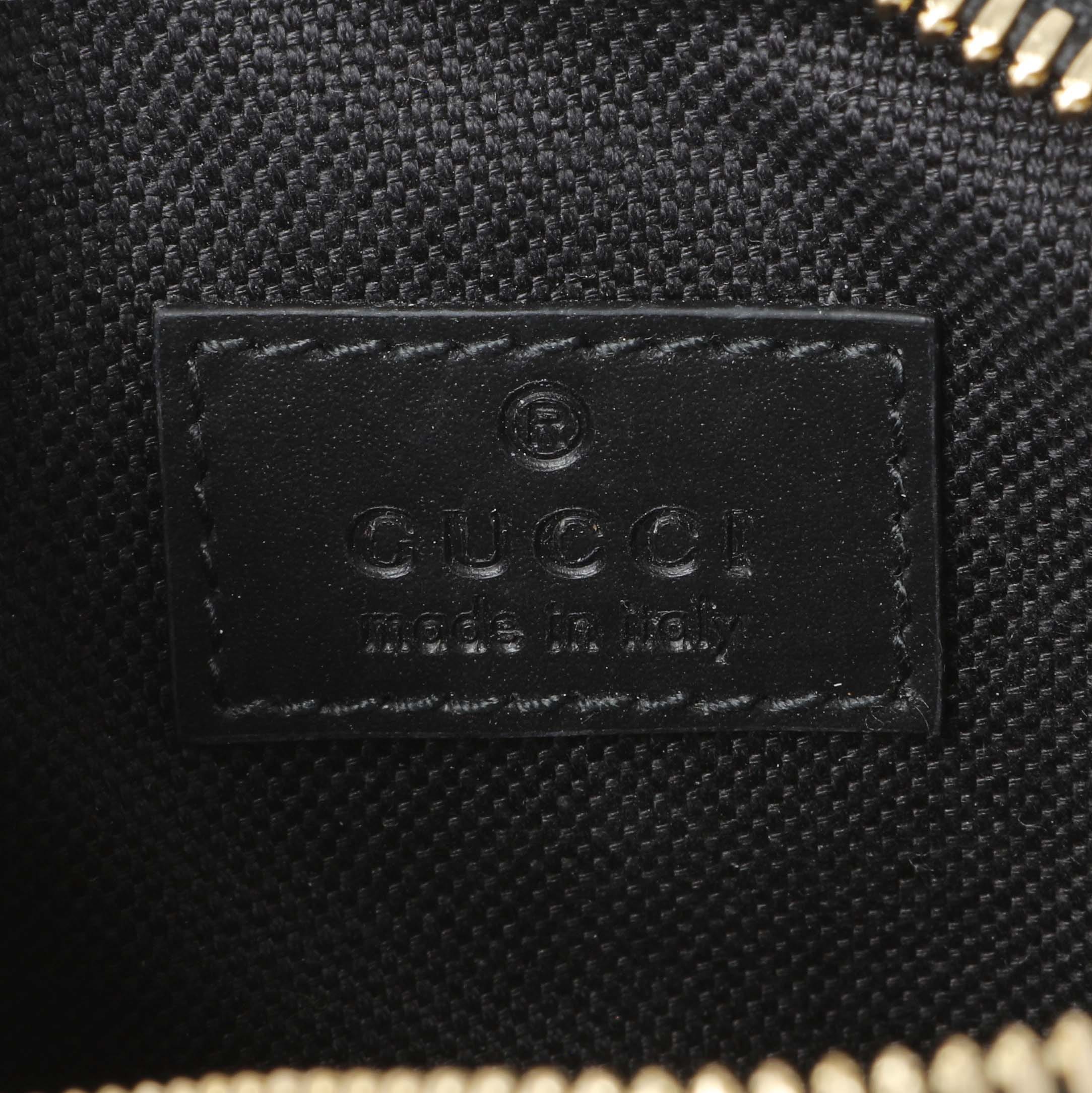 Gucci Black Calfskin Jumbo GG Embossed Super Mini Top Handle Bowler Bag