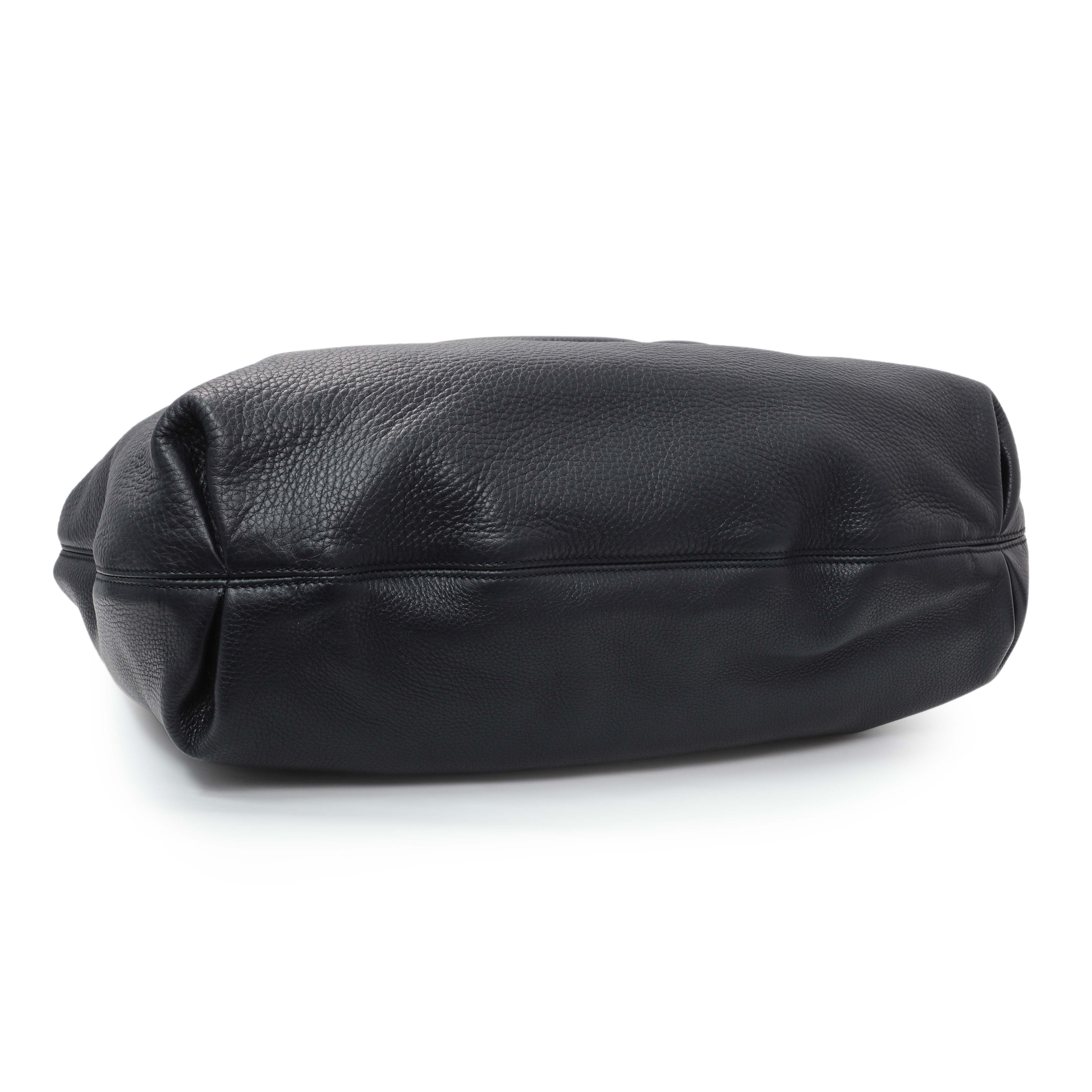 Gucci Navy Blue Pebbled Calfskin Soho Hobo