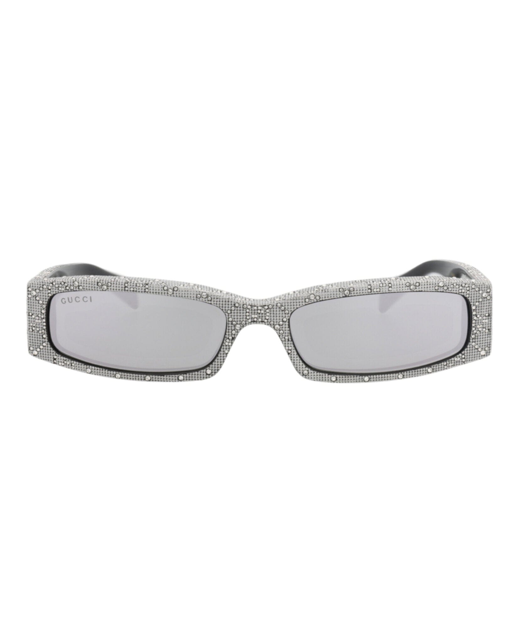 Gucci Mens Square/Rectangle Black Black Silver Fashion Designer Eyewear