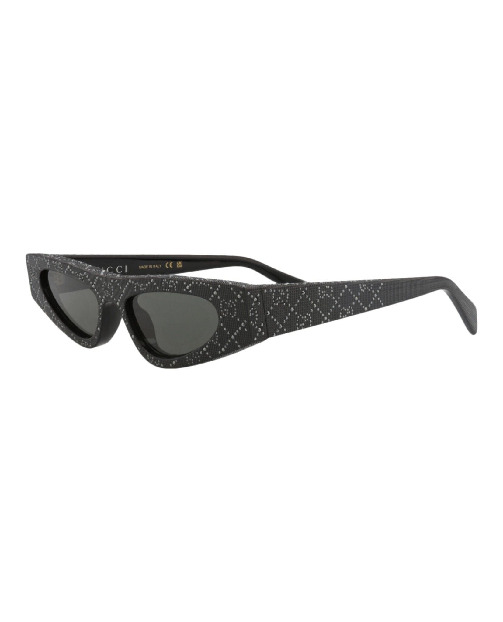 Gucci Womens Cat Eye Black Black Grey Fashion Designer Eyewear