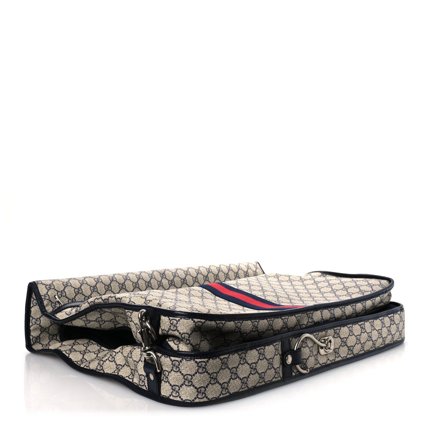 Gucci GG Supreme Monogram Web Savoy Garment Bag Beige Blue