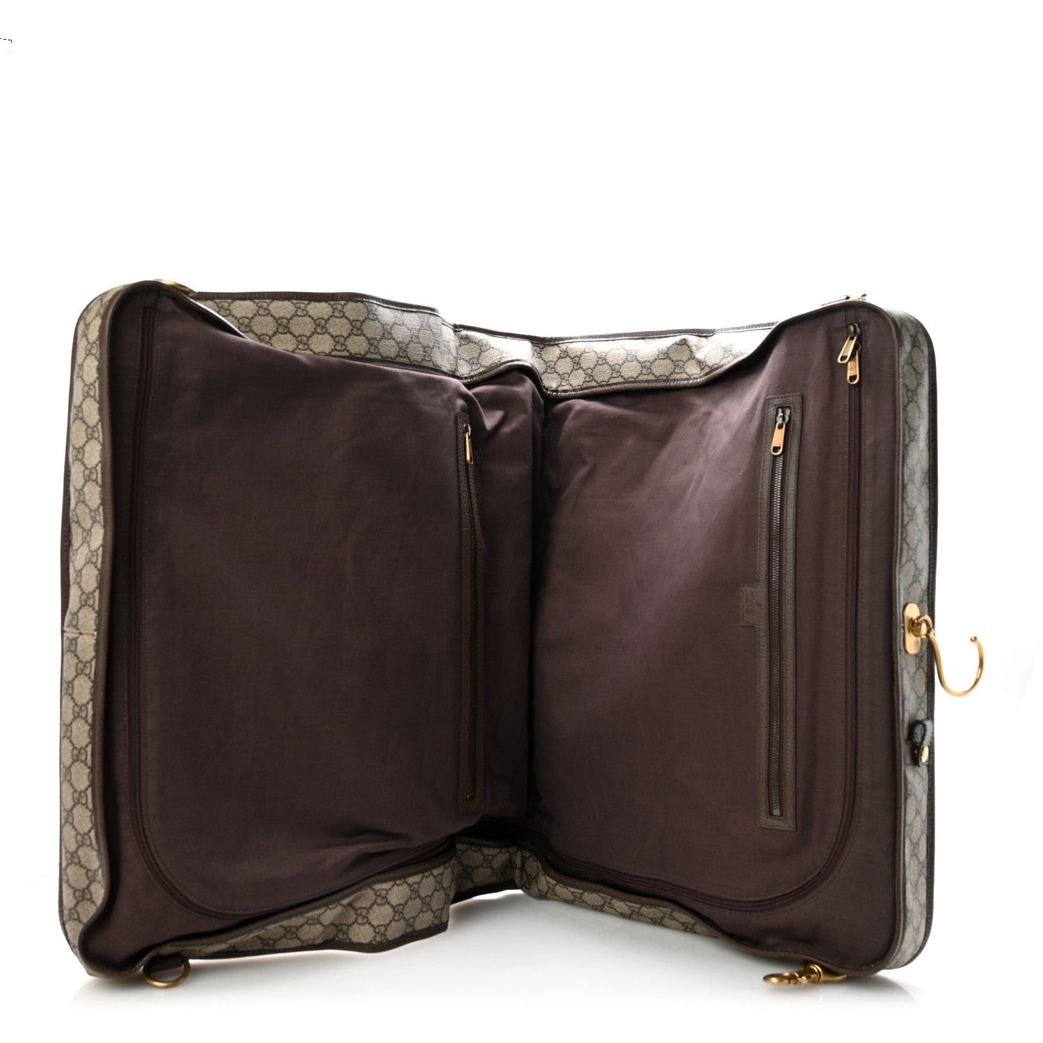 Gucci GG Supreme Monogram Web Savoy Garment Bag Beige Ebony New Acero