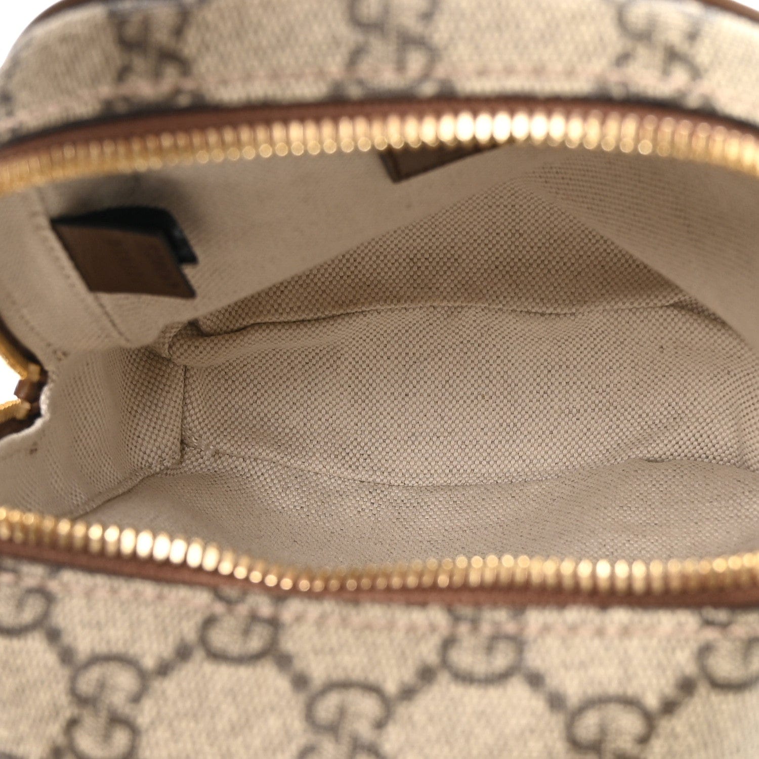 Gucci GG Supreme Monogram Azalea Calfskin Retro Interlocking G Multi - Function Bag Beige Ebony Brown Sugar