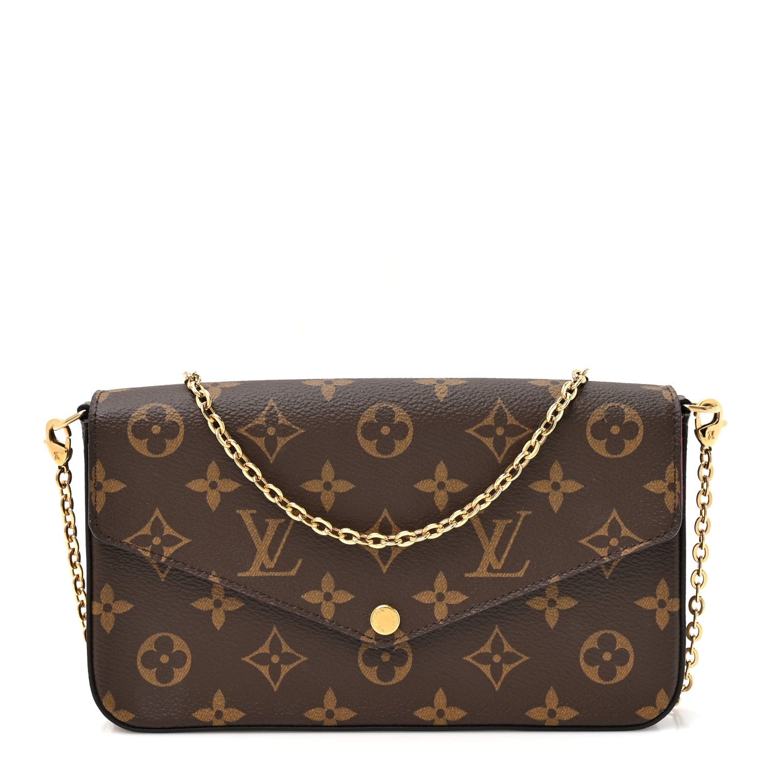 Louis Vuitton Monogram Pochette Felicie Chain Wallet Fuchsia