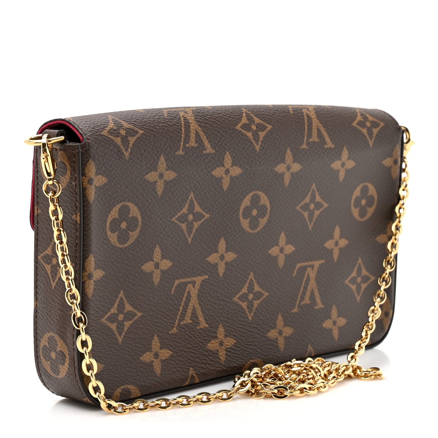 Louis Vuitton Monogram Pochette Felicie Chain Wallet Fuchsia