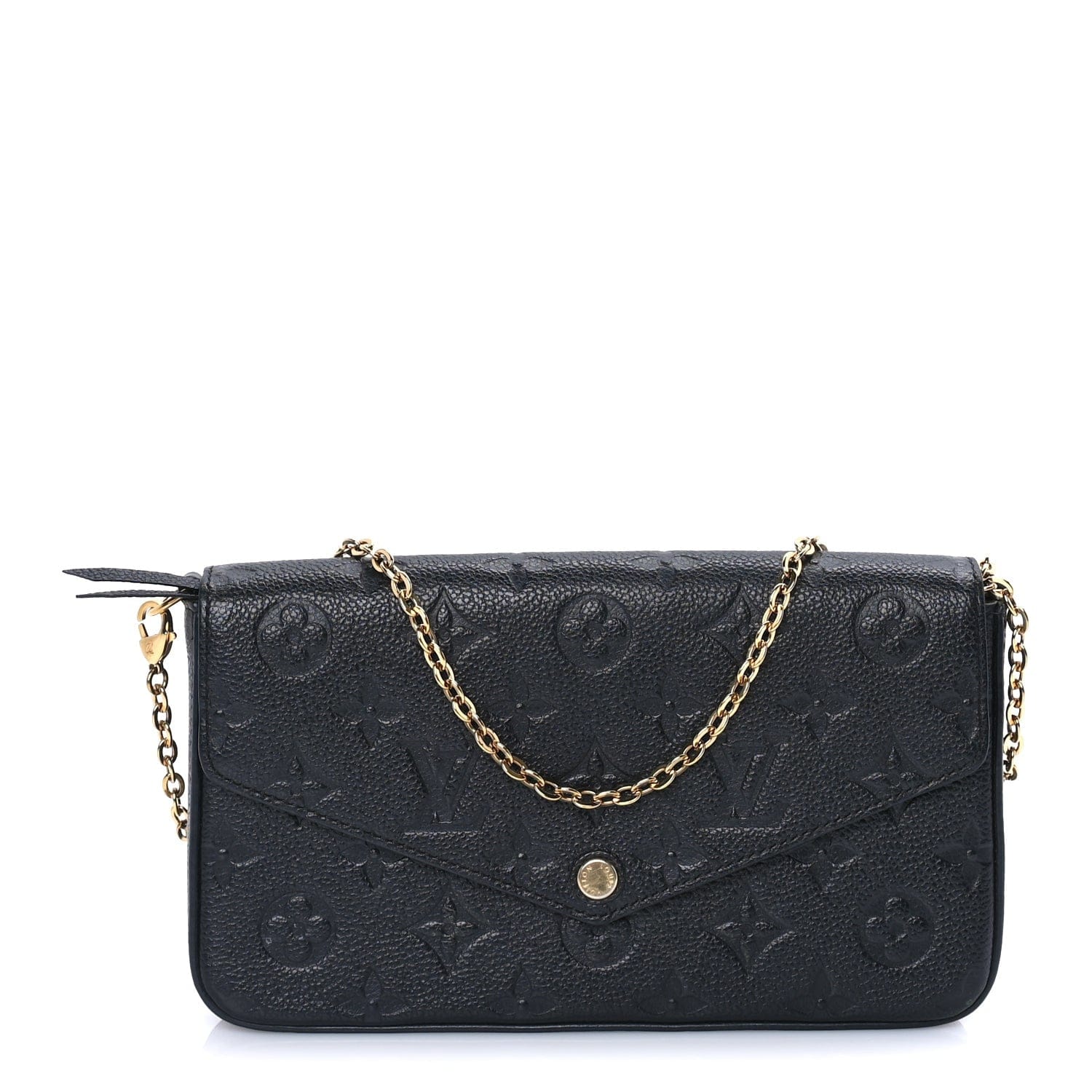 Louis Vuitton Empreinte Pochette Felicie Chain Wallet Black