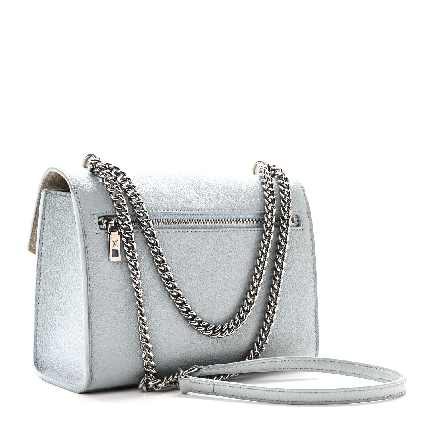 Louis Vuitton Soft Calfskin Mylockme Chain Bag BB Olympe Blue