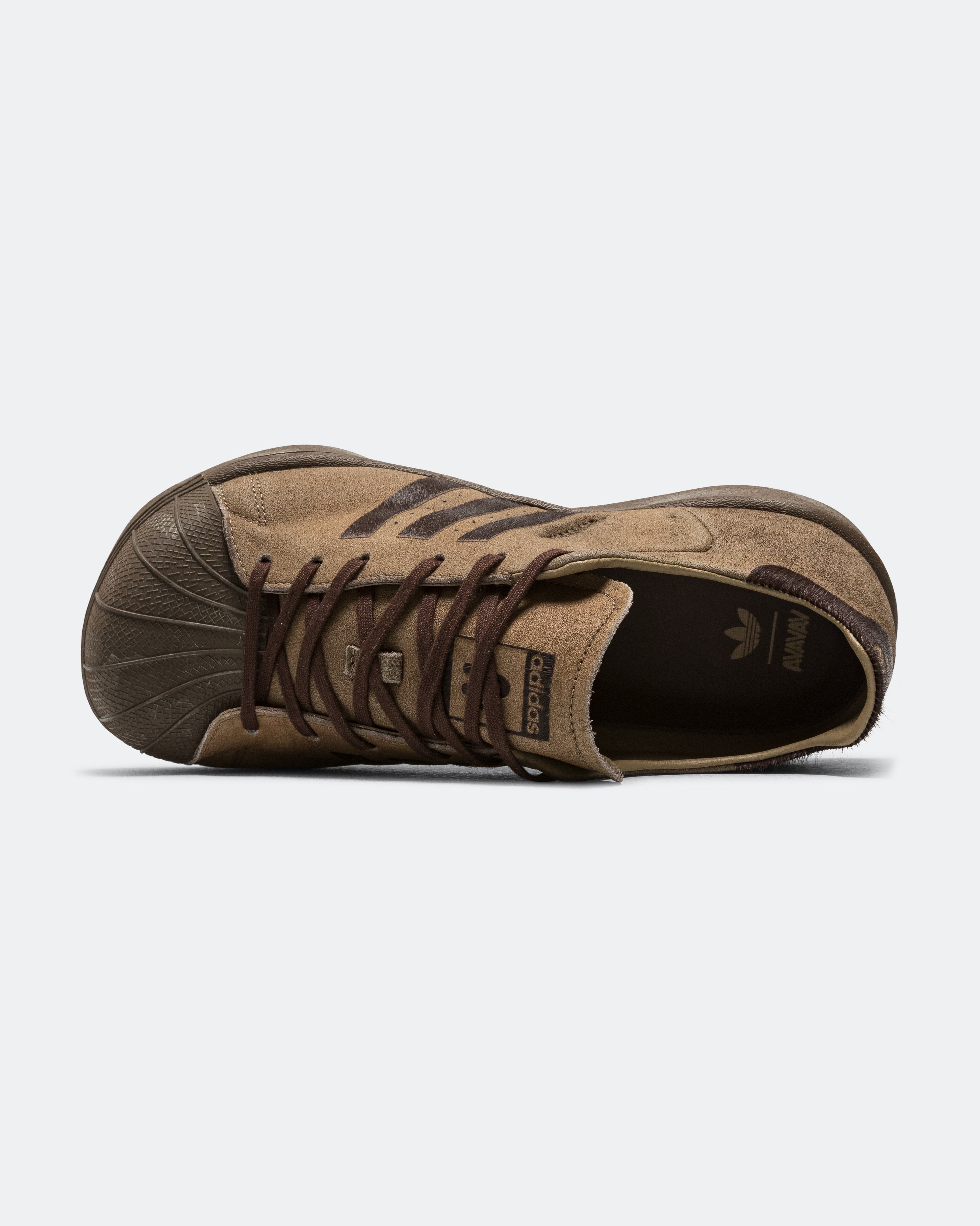 adidas Womens SST Shaved x AVAVAV - Dark Brown/Elmwood
