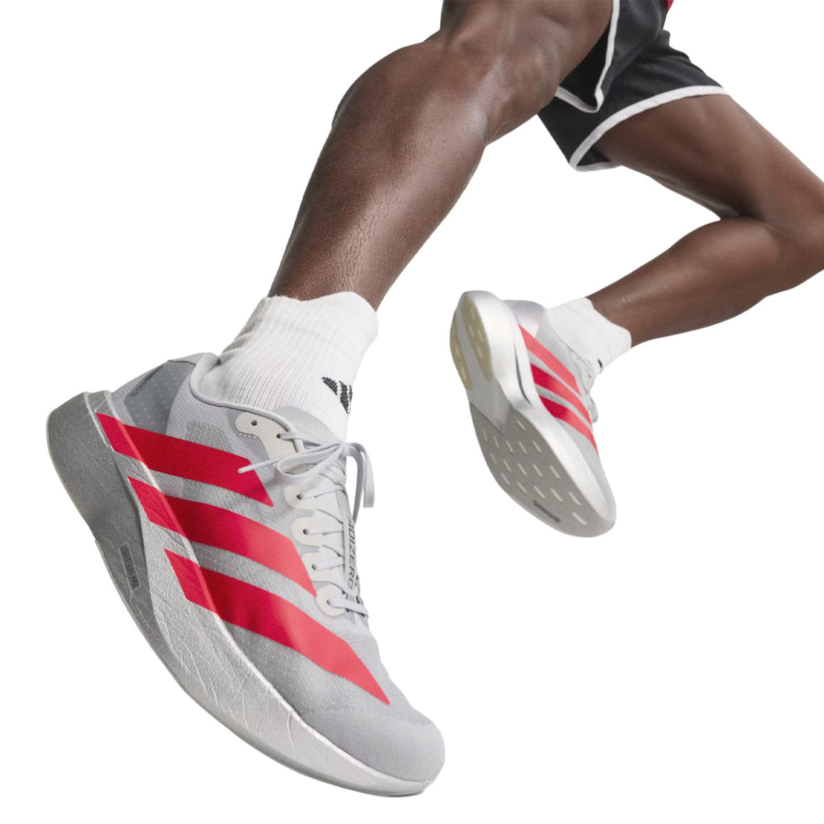 adidas Adizero EVO SL Silver Metallic / Lucid Red / Iron Metallic