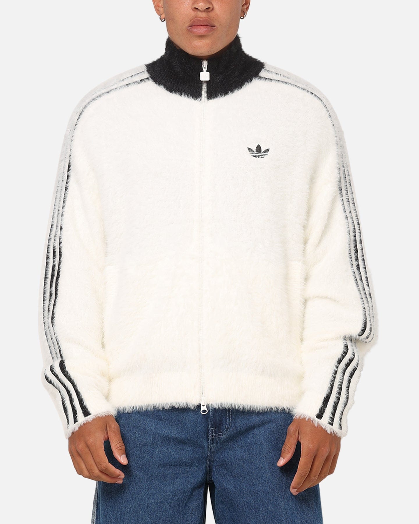 adidas Faux Mohair Classic Track Top Off White/Black