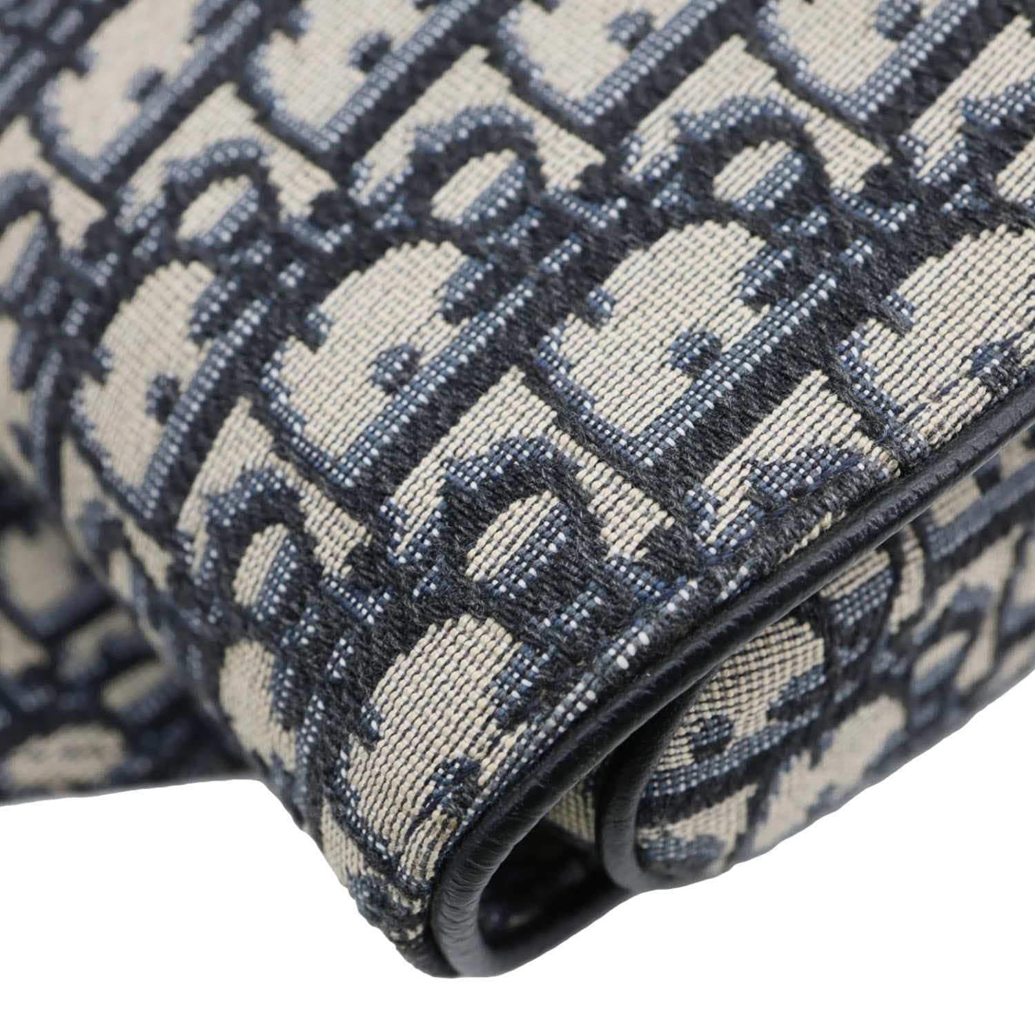CHRISTIAN DIOR Saddle Oblique Jacquard Crossbody Bag Grey