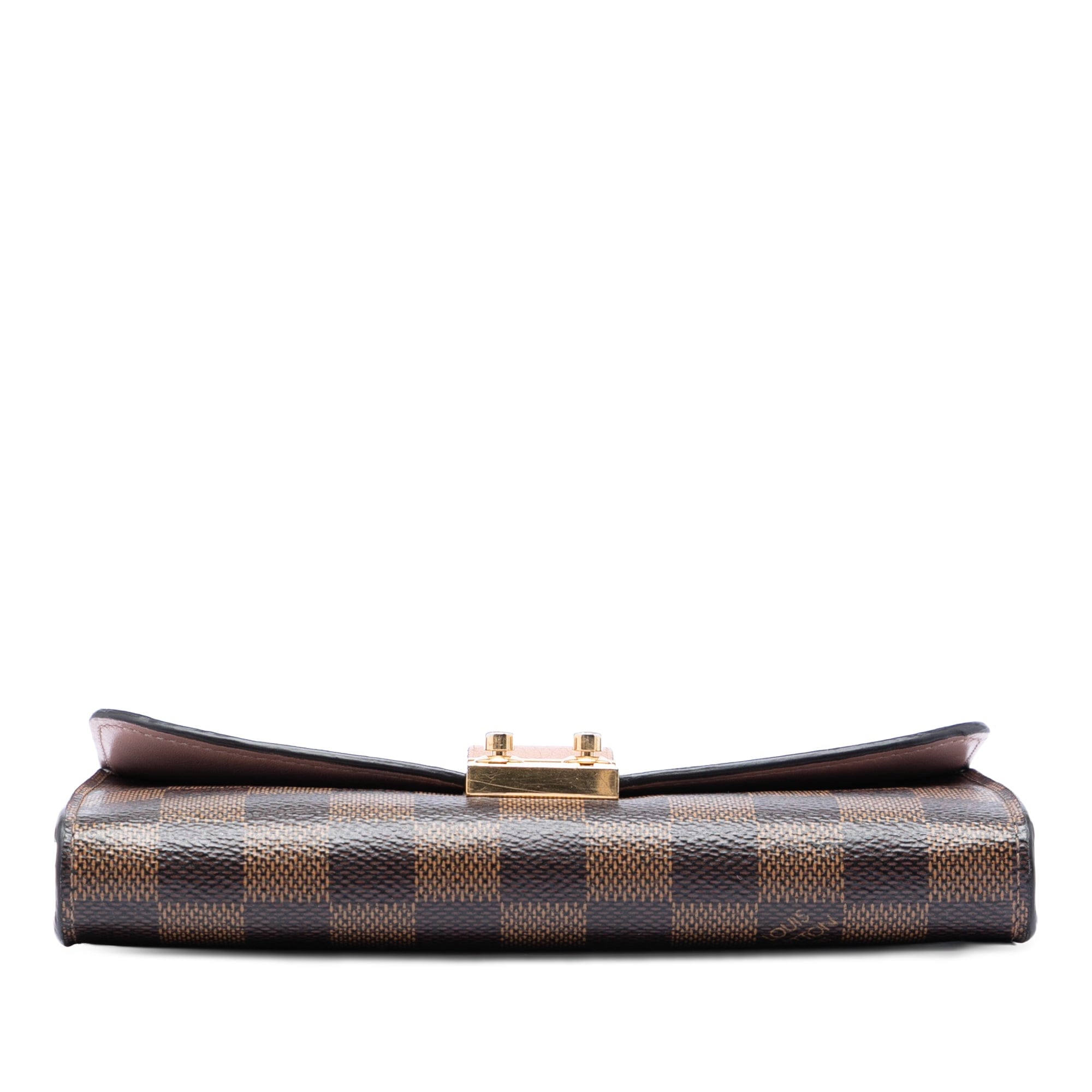Louis Vuitton Damier Ebene Croisette Chain Wallet