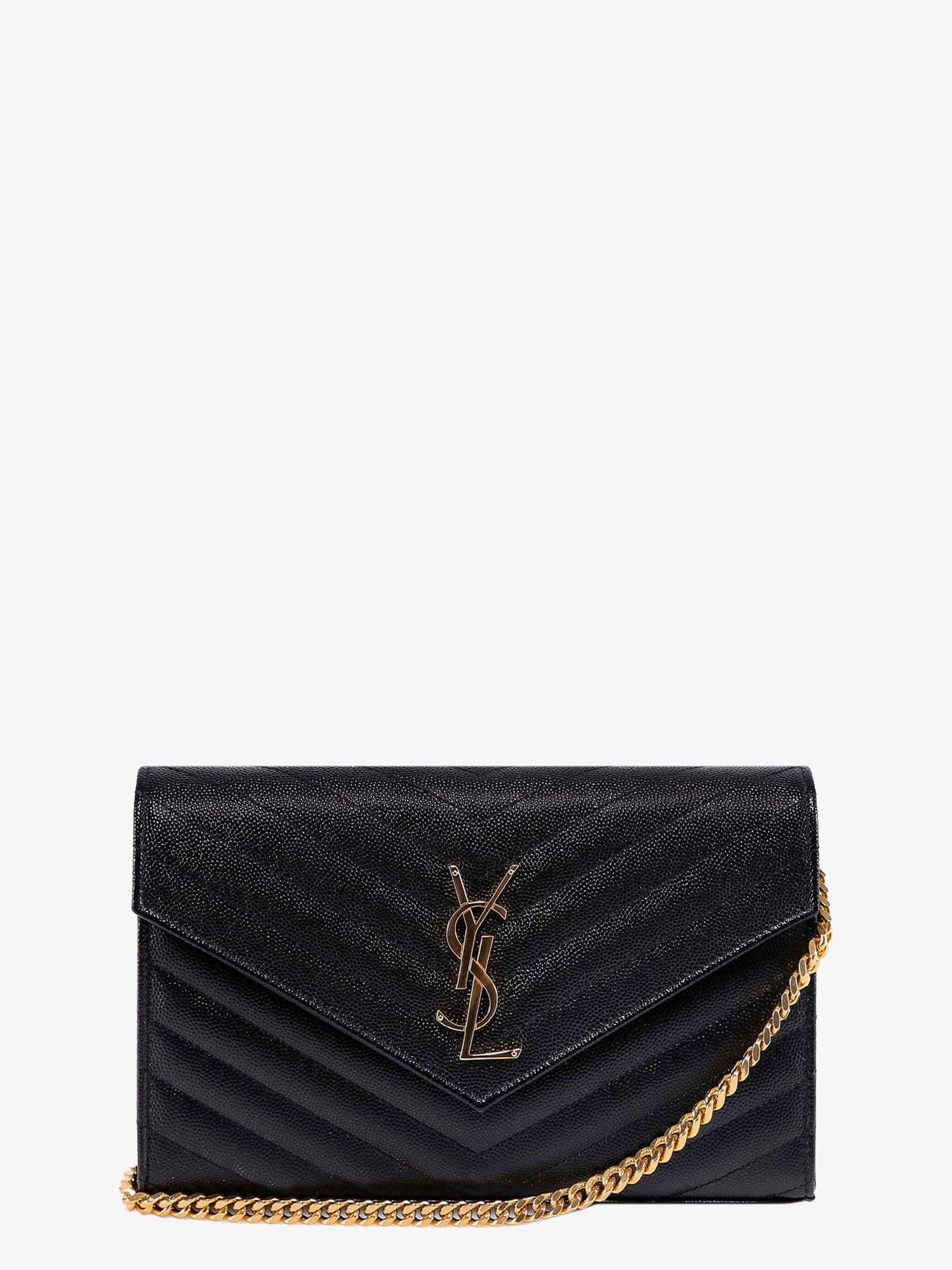 Saint Laurent Pochette Cassandre grain - de - poudre leather crossbody bag