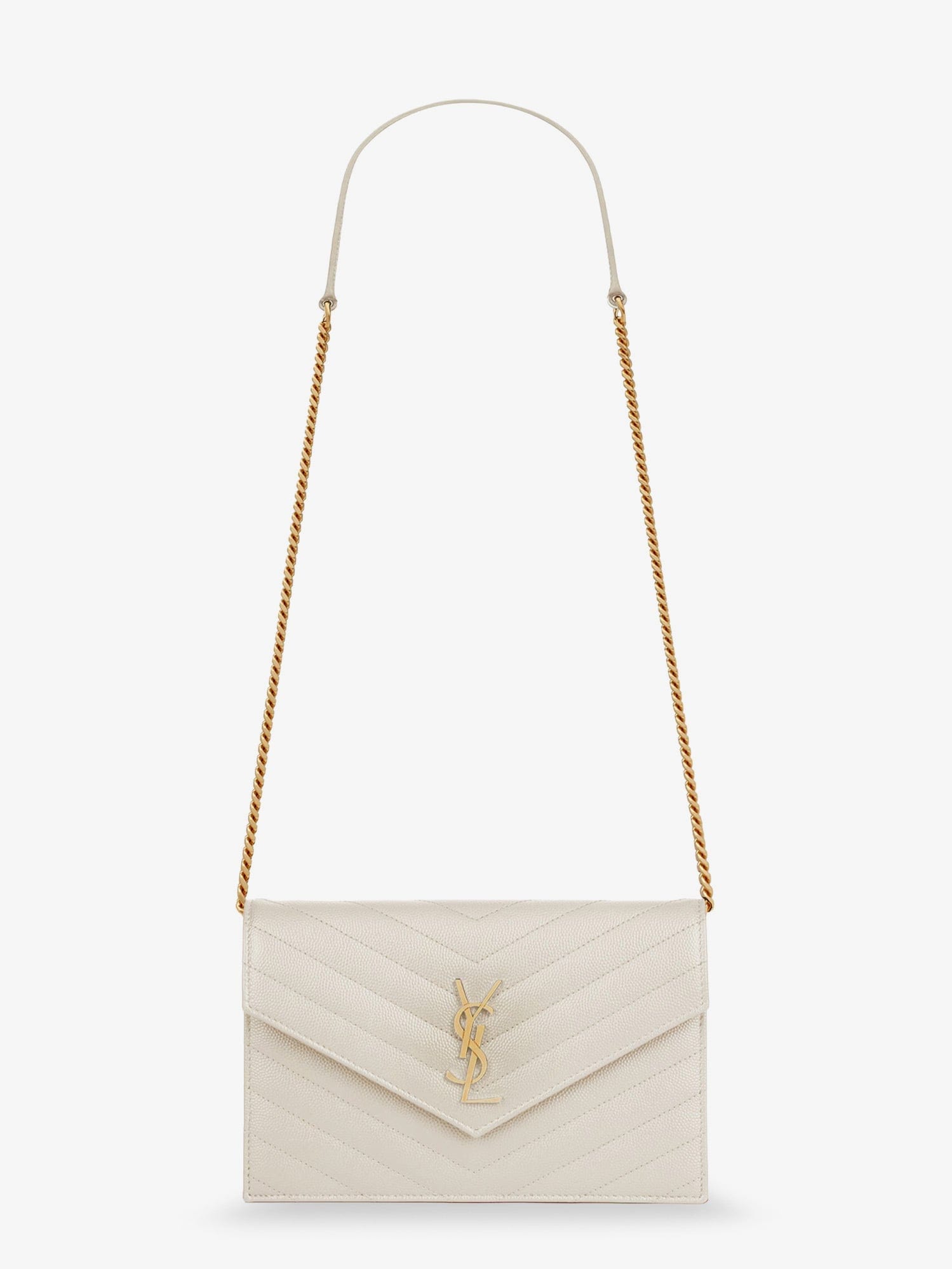 Saint Laurent Women Envelope Leather Crossbody Bag