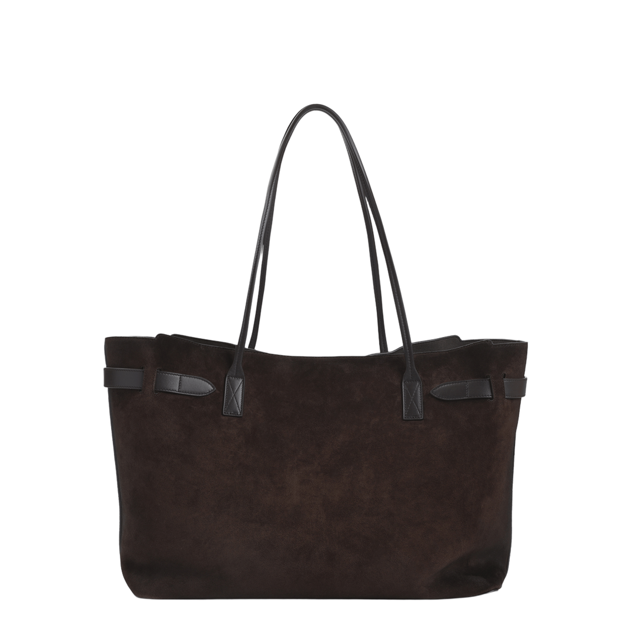Balenciaga Bel Air Large Waxed Suede Calfskin Tote Bag - Light Espresso