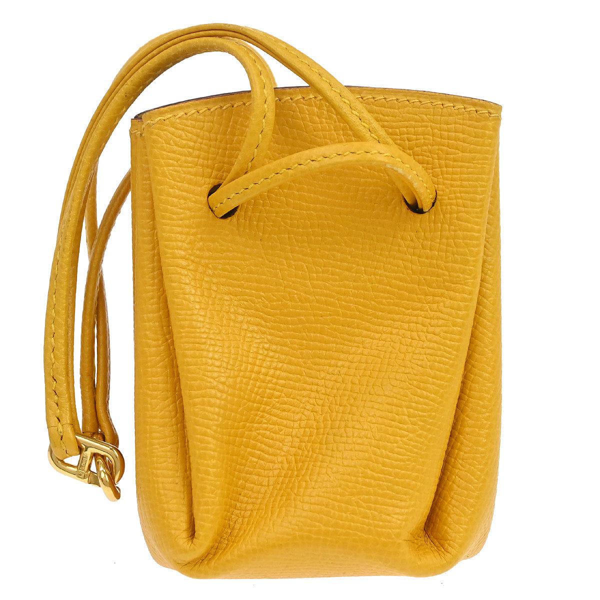 Hermes Jaune Courchevel Vespa Mini Pouch Bag