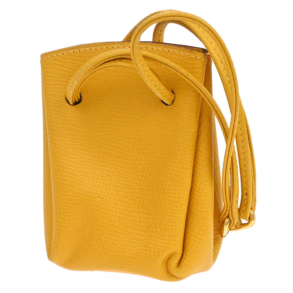 Hermes Jaune Courchevel Vespa Mini Pouch Bag