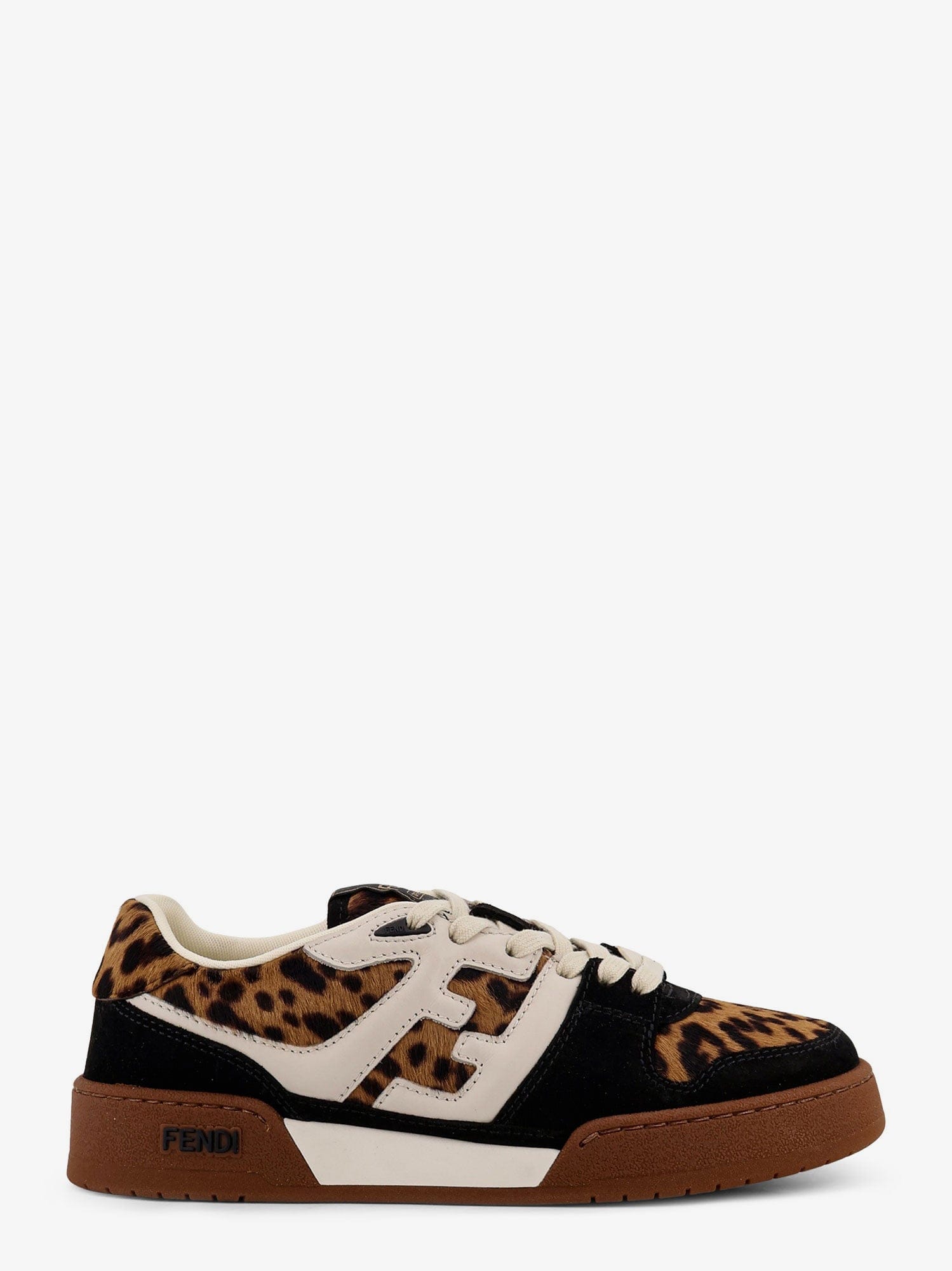 Fendi Match suede and pony skin low - top sneakers