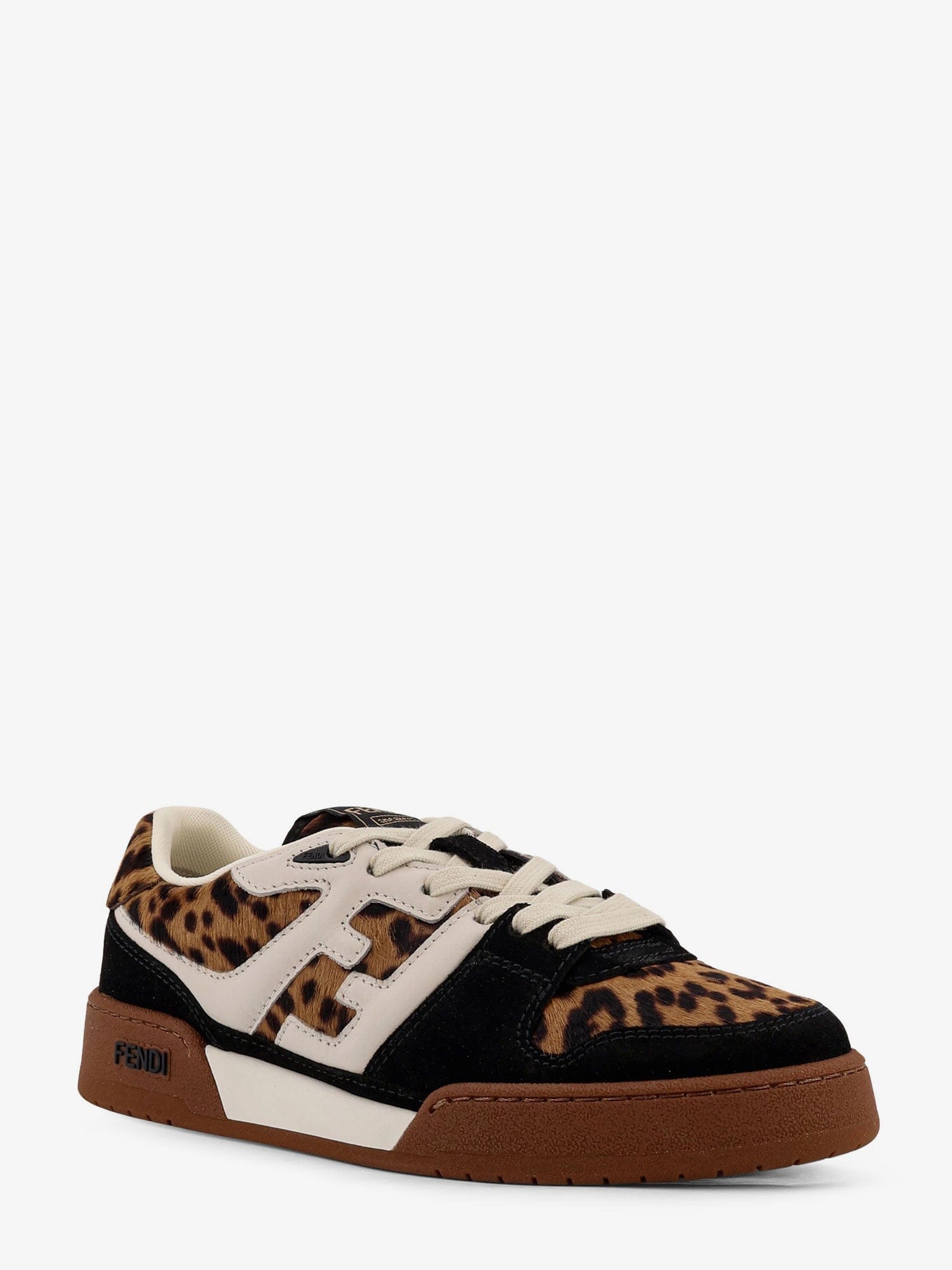 Fendi Match suede and pony skin low - top sneakers