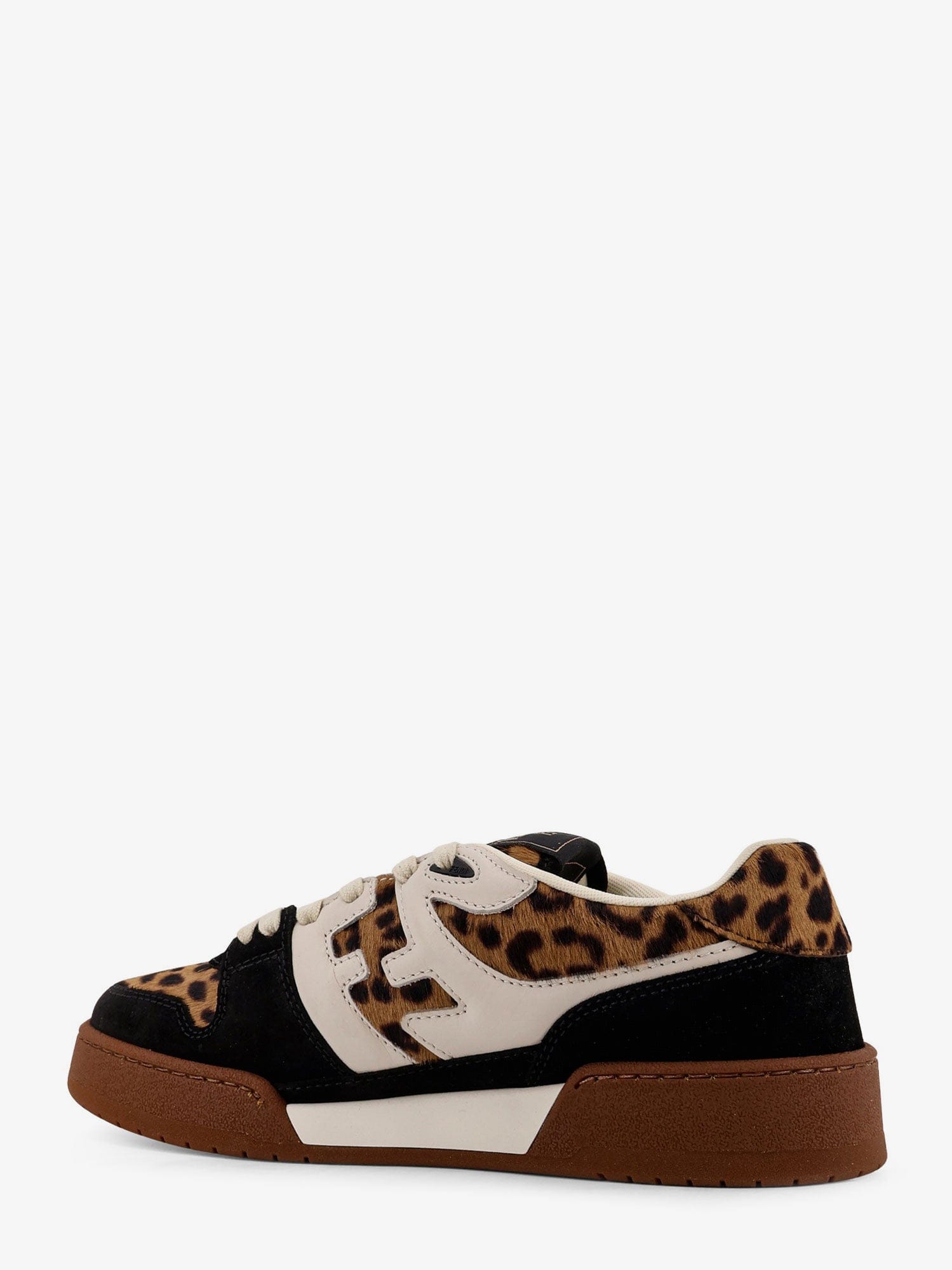 Fendi Match suede and pony skin low - top sneakers