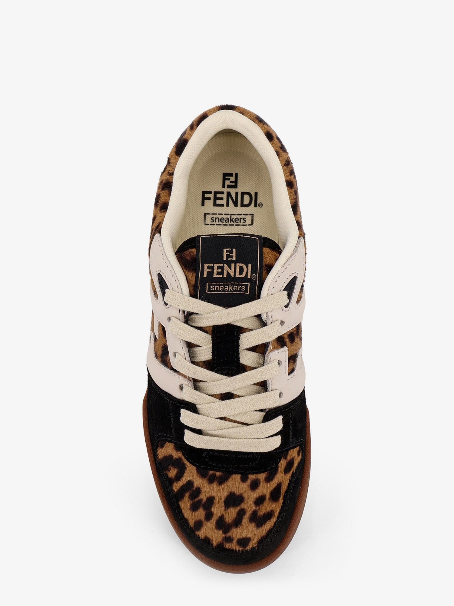 Fendi Match suede and pony skin low - top sneakers