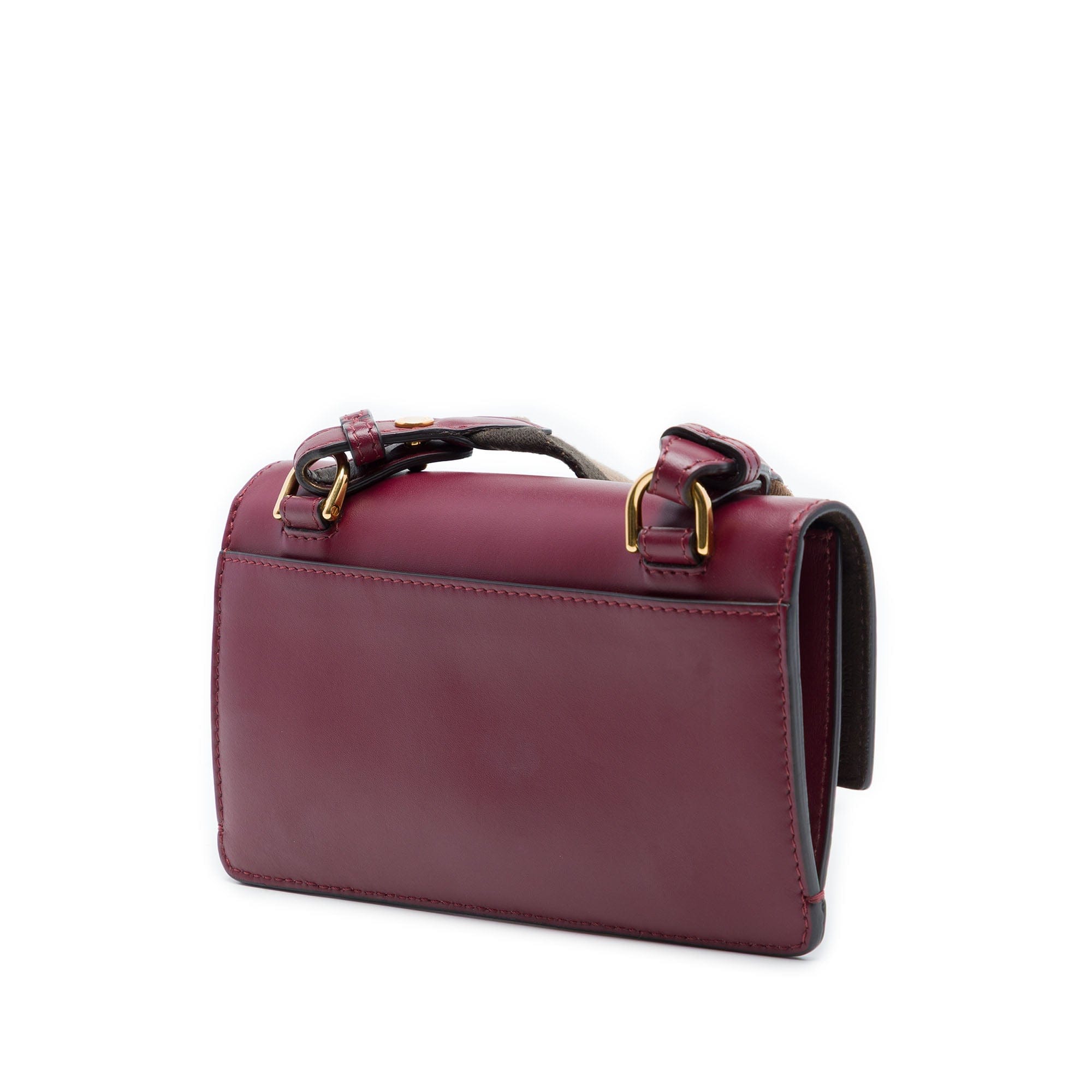 Fendi Mini Leather Flat Baguette Crossbody