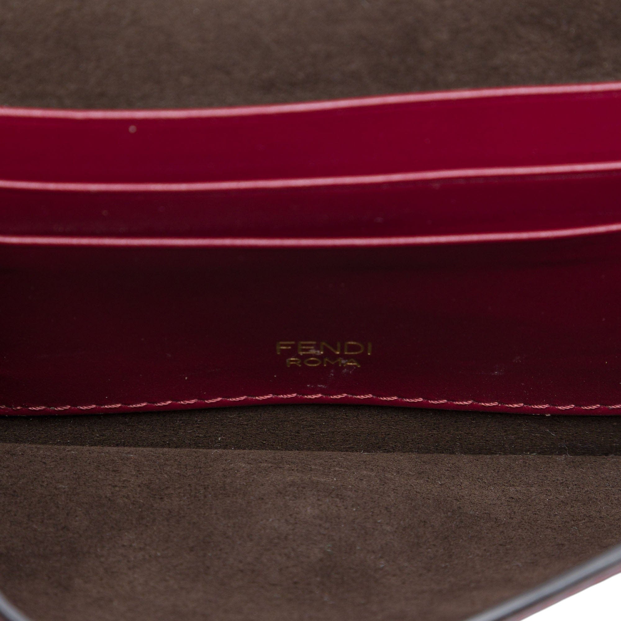 Fendi Mini Leather Flat Baguette Crossbody