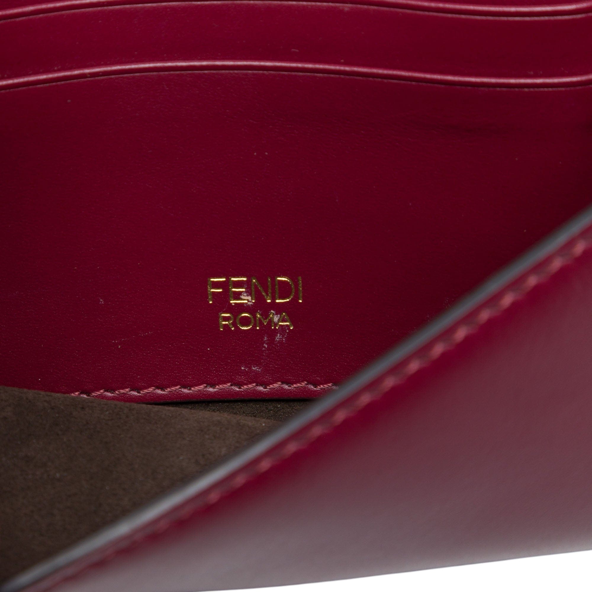 Fendi Mini Leather Flat Baguette Crossbody