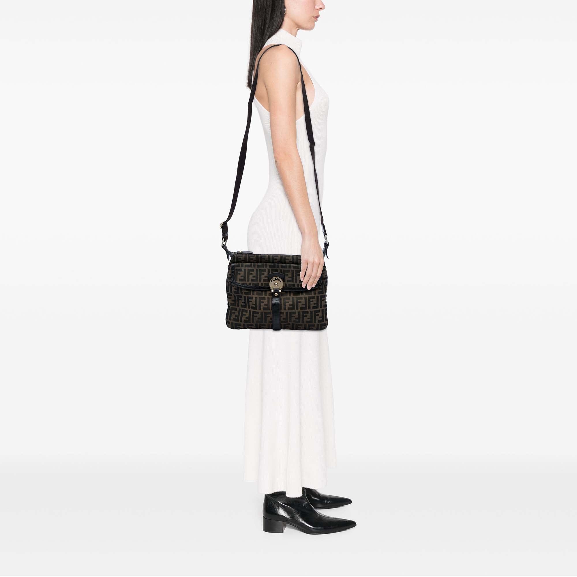 Fendi Zucca Canvas Chef Zip Crossbody