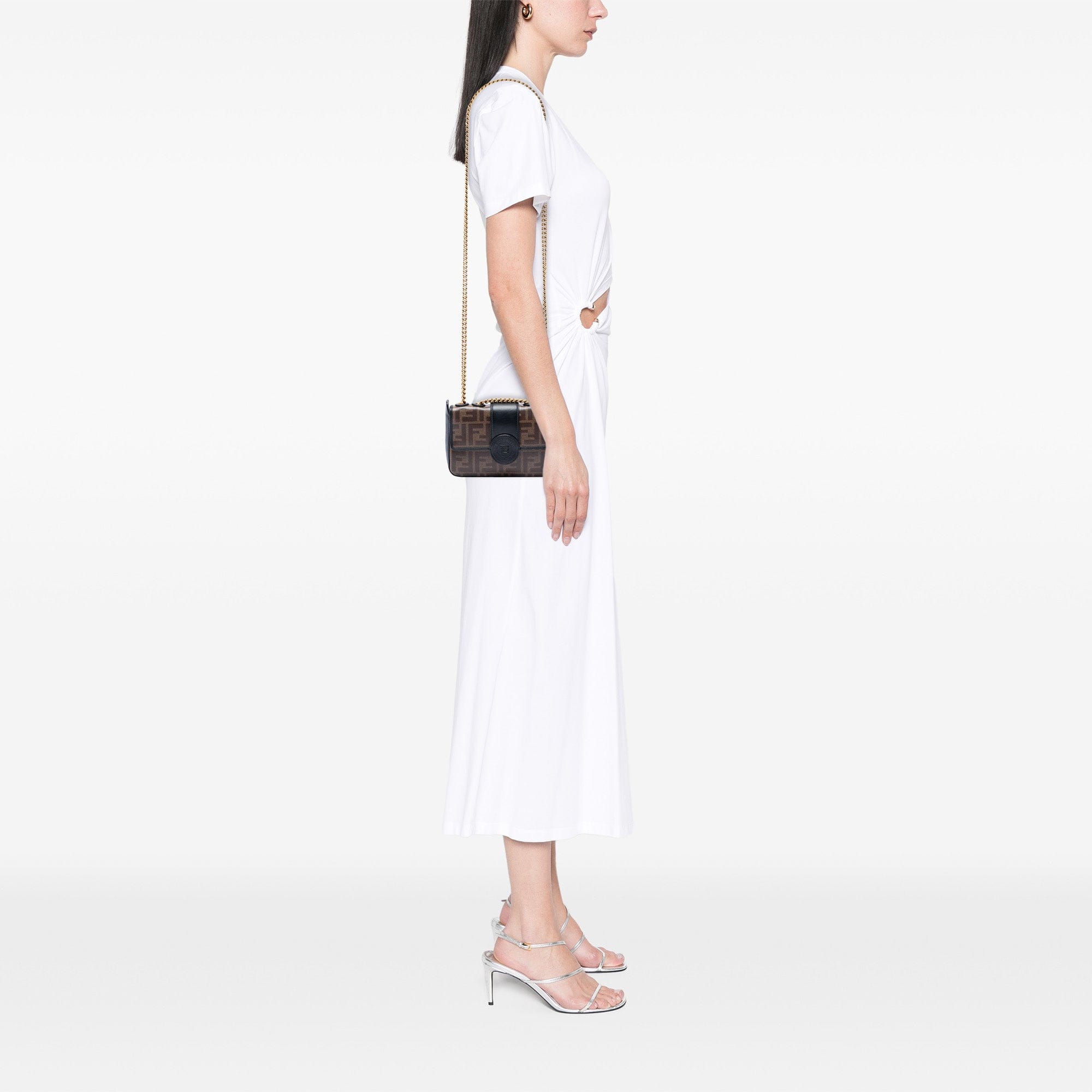 Fendi Mini FF 1974 Glazed Fabric Stamp Patch Crossbody