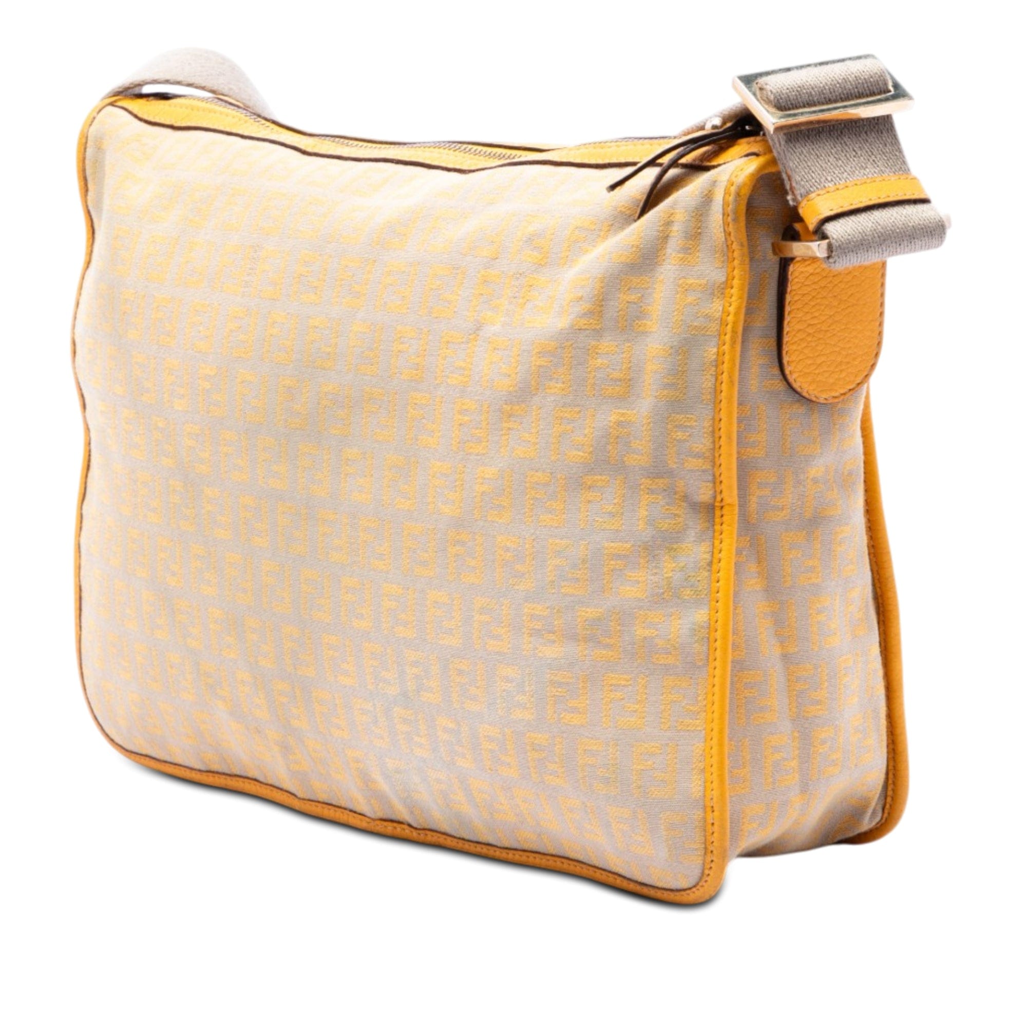 Fendi Zucchino Canvas F Charm Crossbody