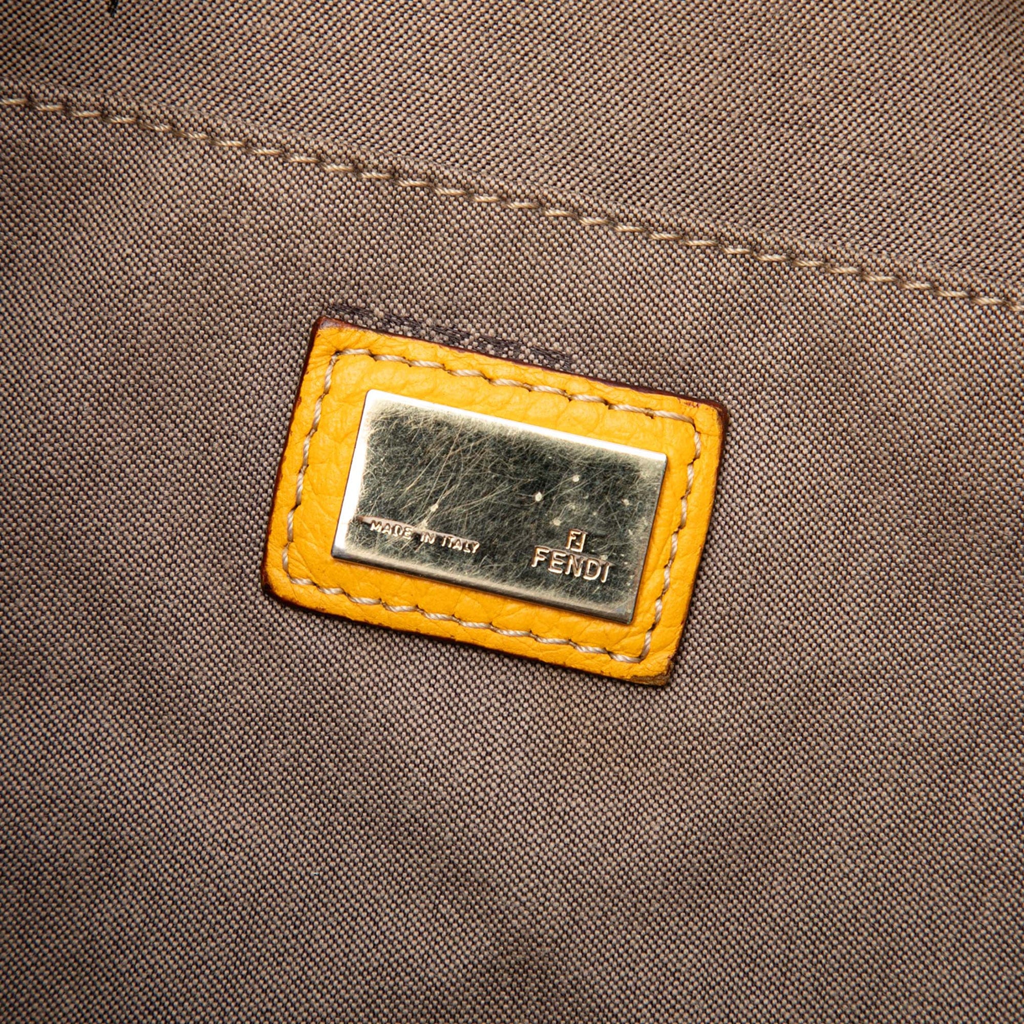 Fendi Zucchino Canvas F Charm Crossbody