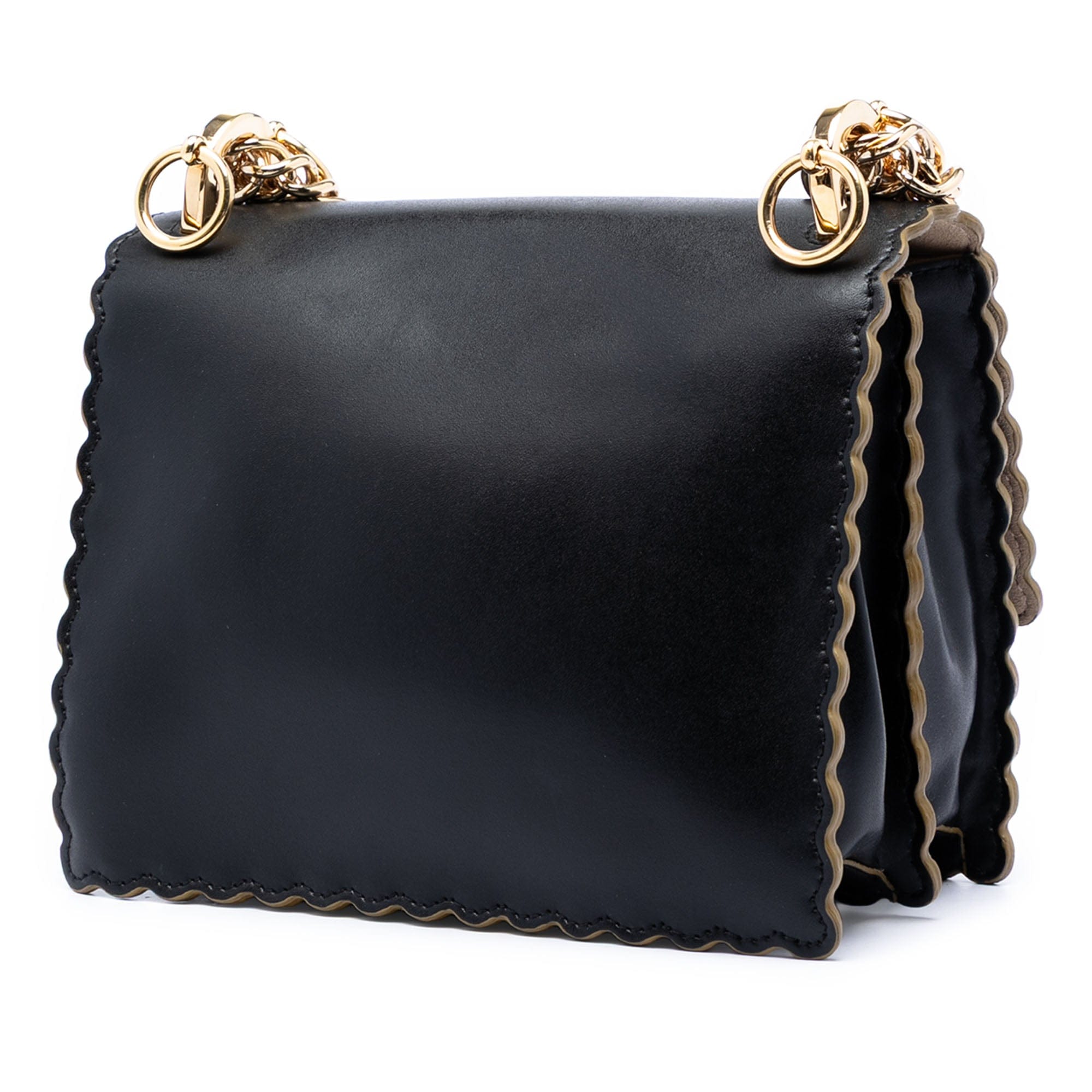 Fendi Small Scalloped Leather Kan I Crossbody