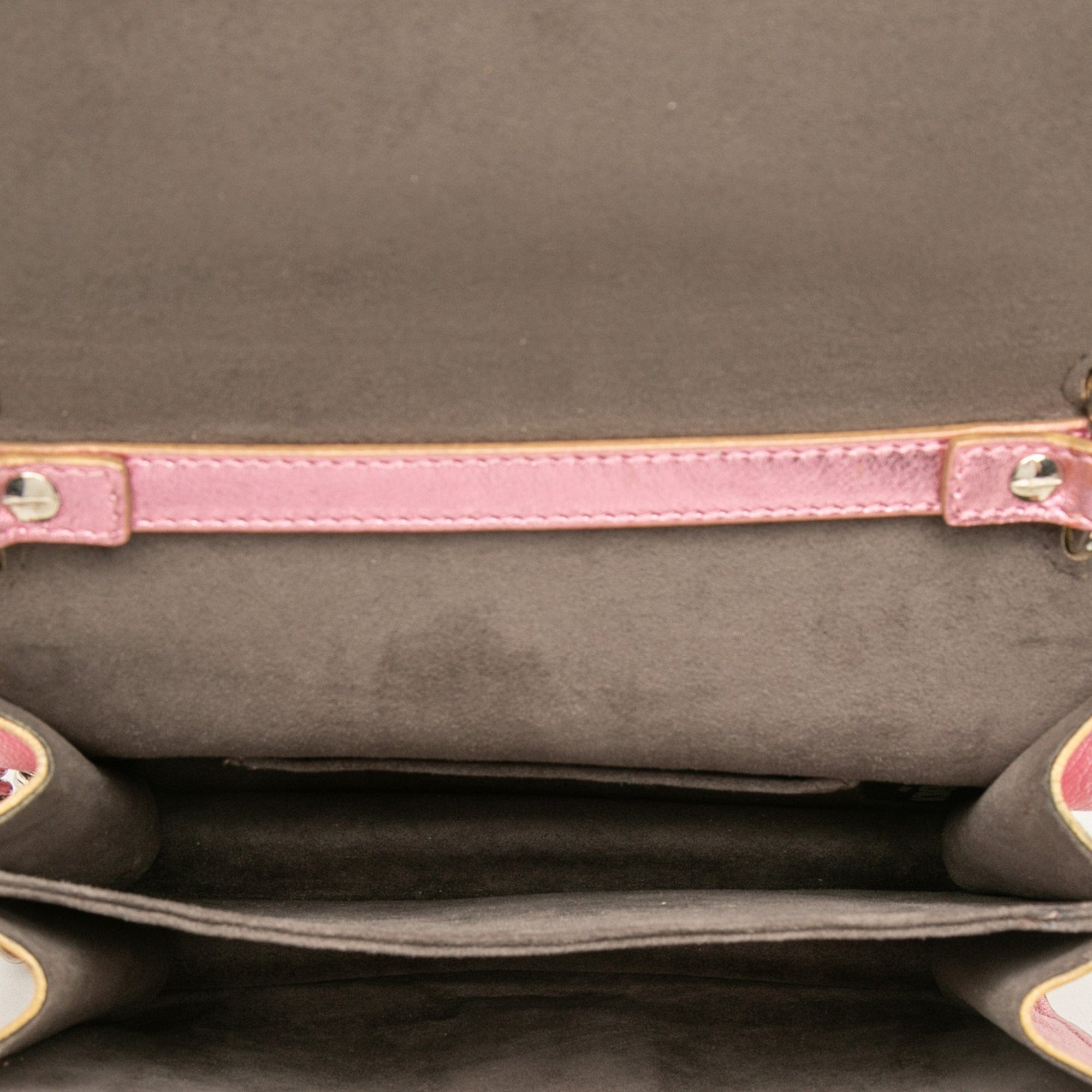 Fendi Small Metallic Scalloped Leather Studded Pearl Kan I Crossbody