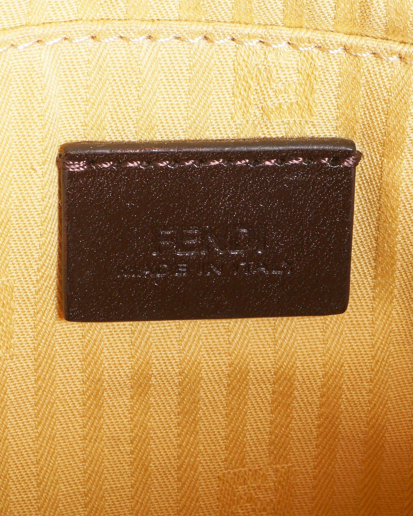 Fendi Yellow Leather Fendista Pochette Crossbody Bag